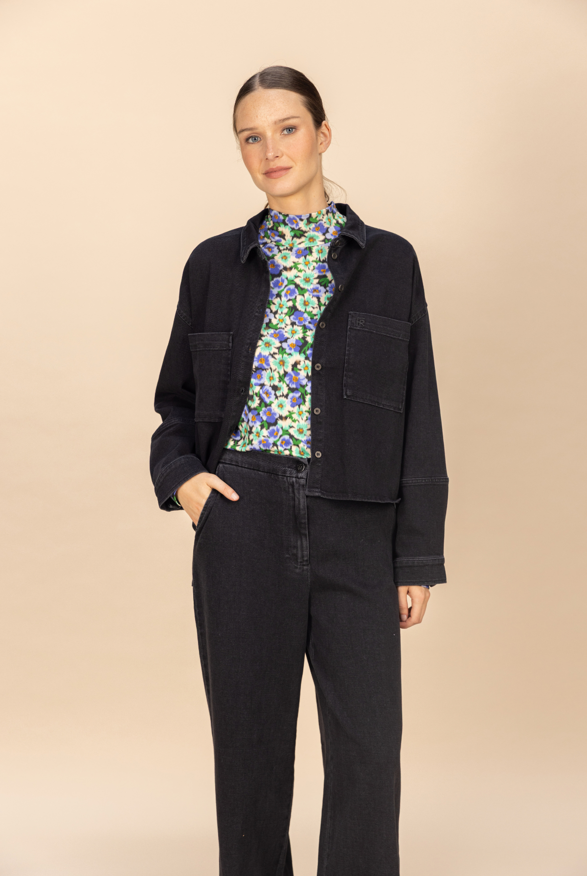 BOXY HEMDJASJE IN GRIJZE DENIM (9682)