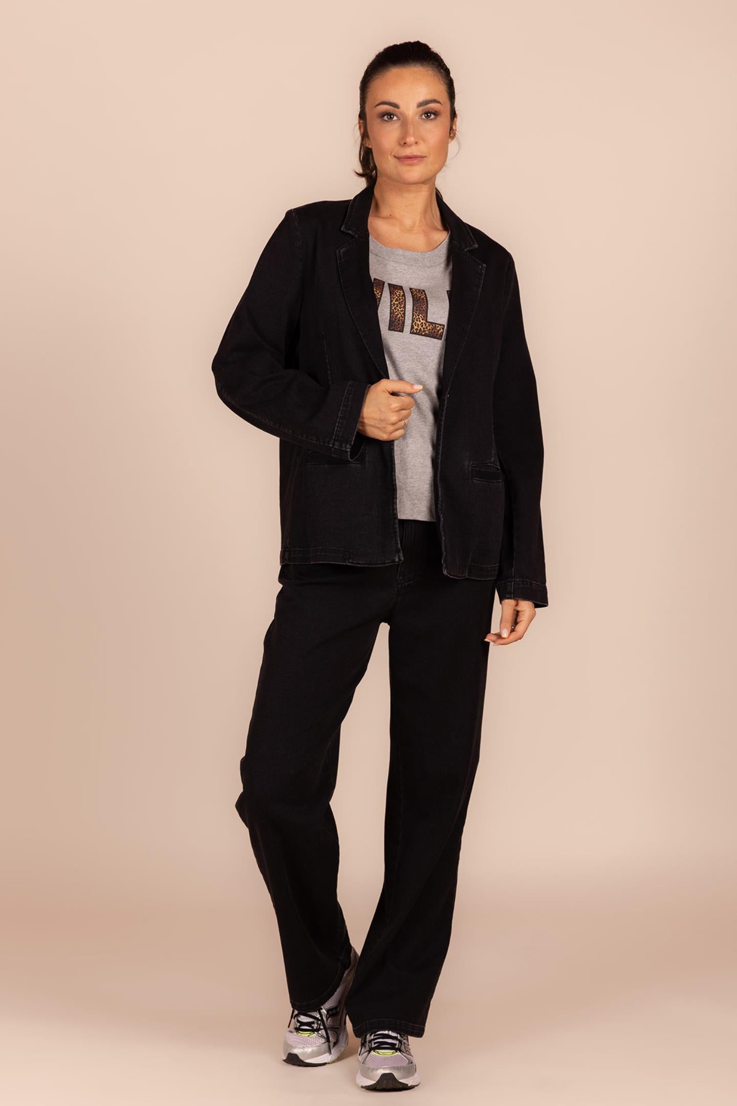 BROEK MET ELASTIEK IN DARK GREY (8509)