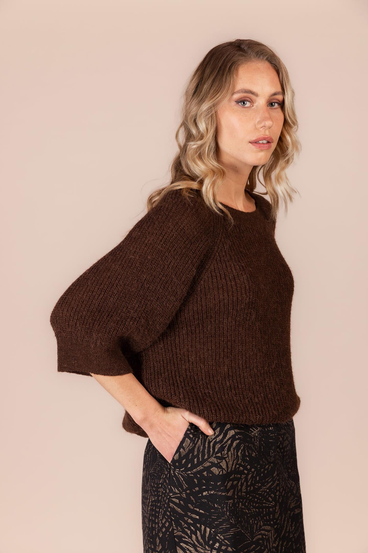 GEBREIDE SWEATER MET RAGLANMOUW (8524)