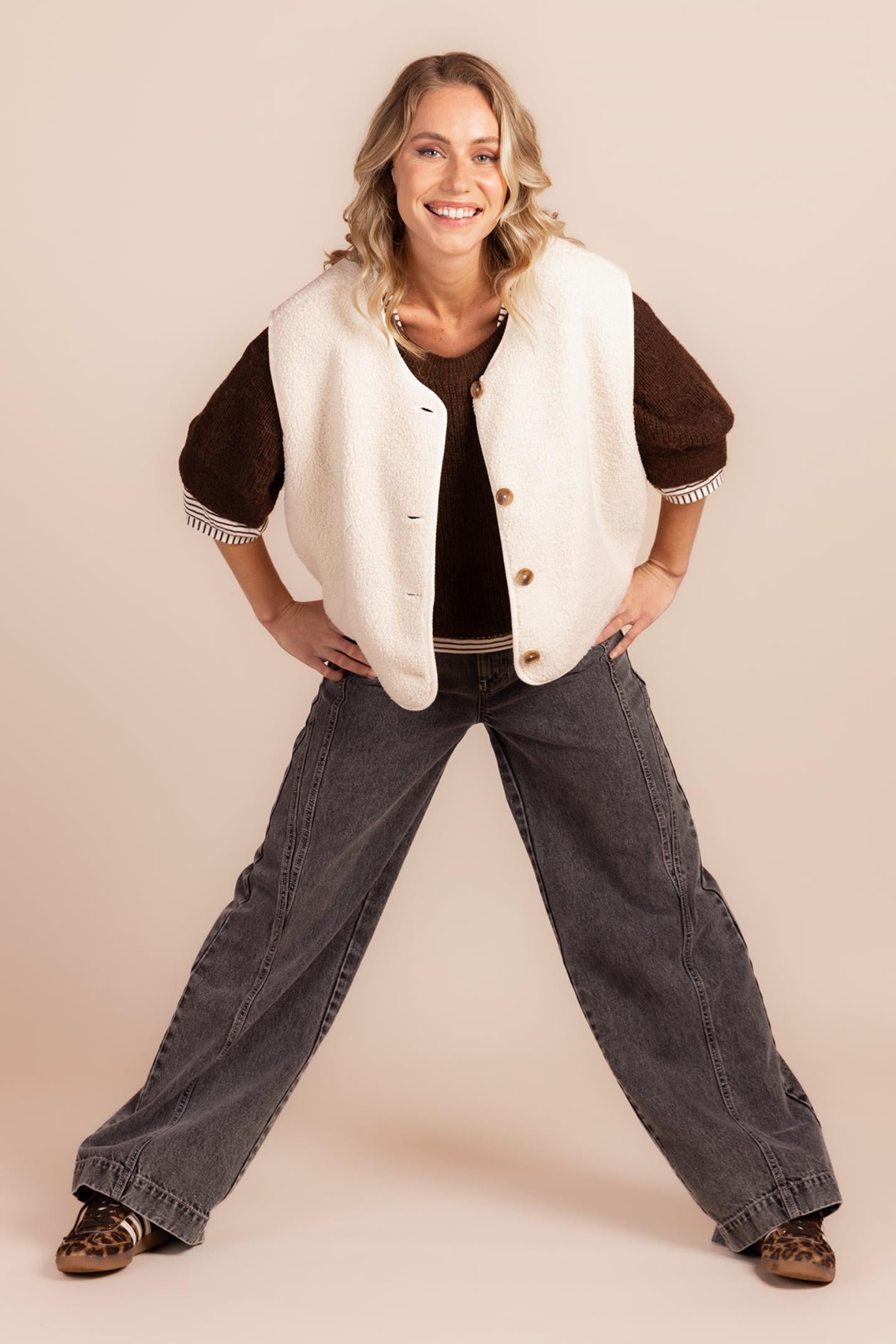 GEBREIDE SWEATER MET RAGLANMOUW (8524)