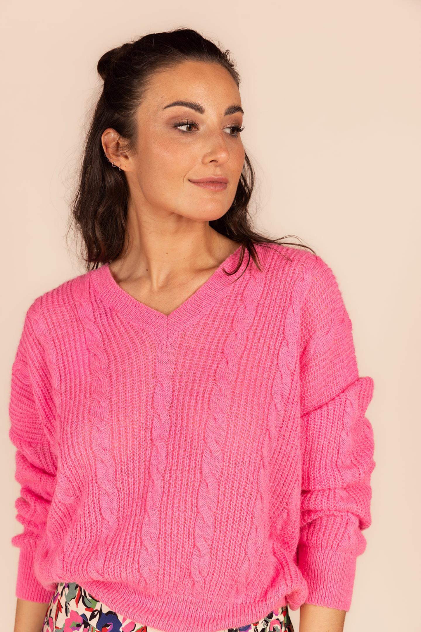 SWEATER MET KABELSTRUCTUUR (8525)