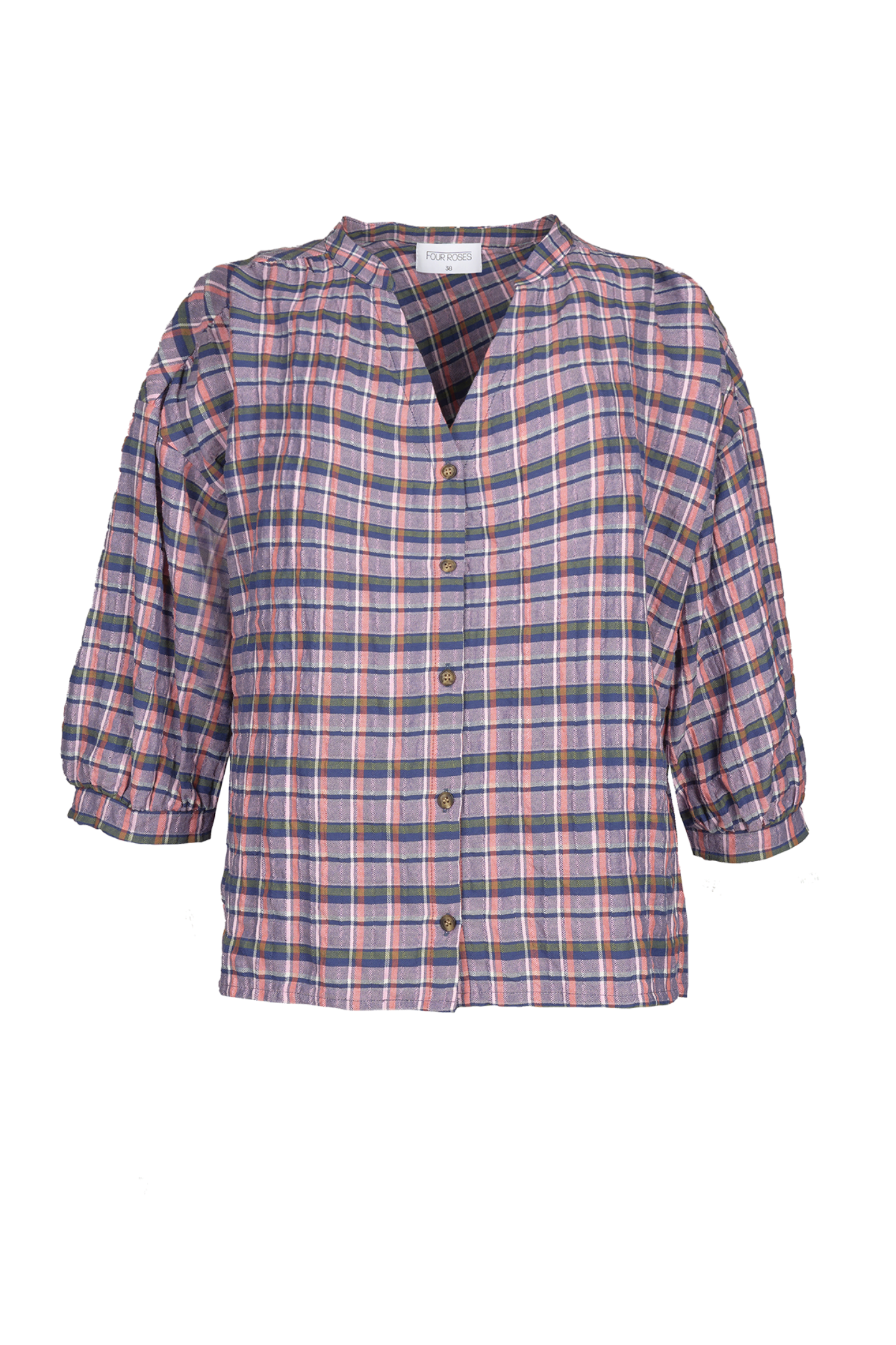 BLOUSE MET RUITJESDESSIN (8583)