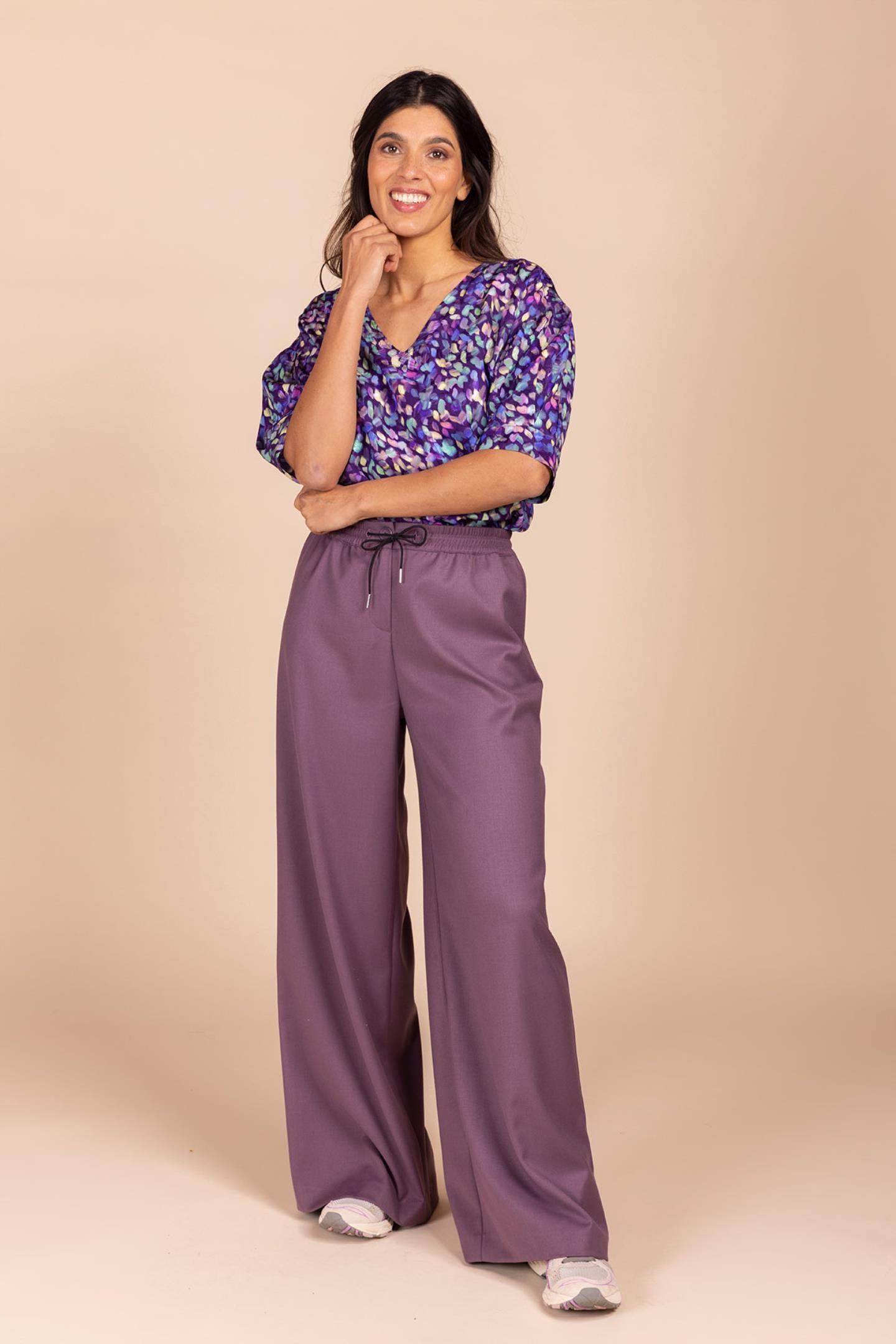 MULTICOLOUR BLOUSE MET V-HALS (8591)