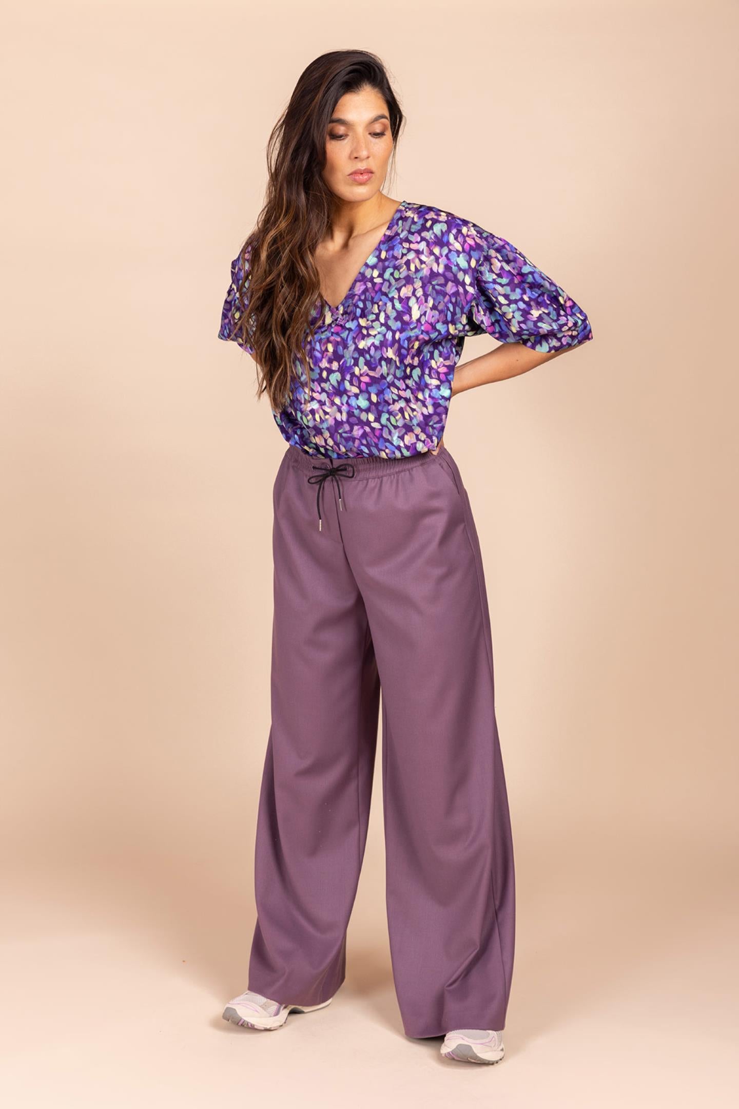 MULTICOLOUR BLOUSE MET V-HALS (8591)