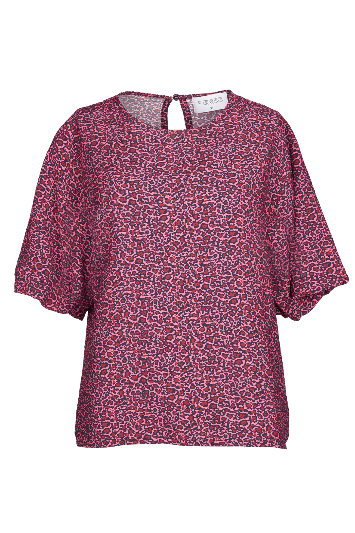 LEOPARD BLOUSE MET POFMOUW (8593)