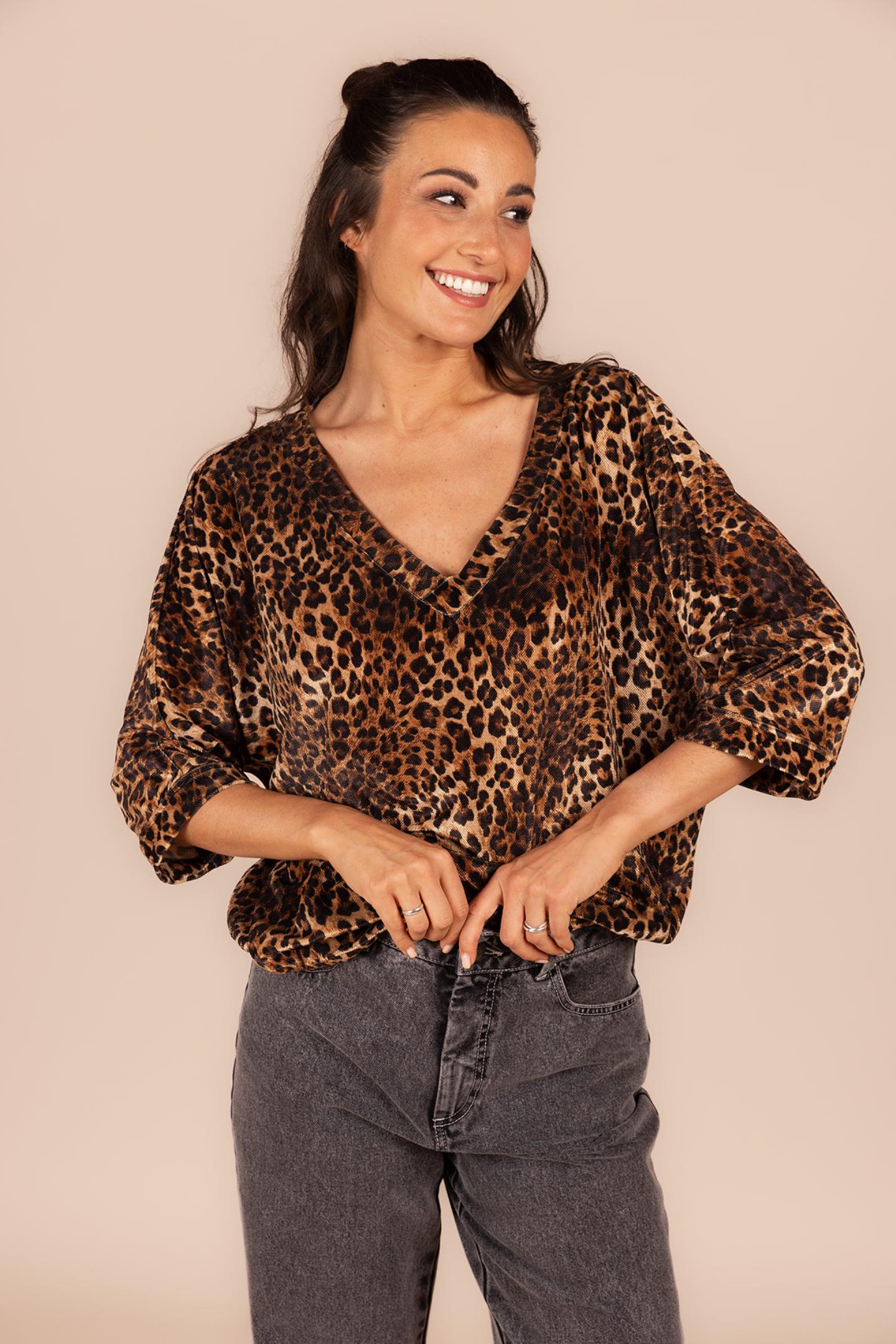 BLOUSE MET DIERENPRINT (8596)