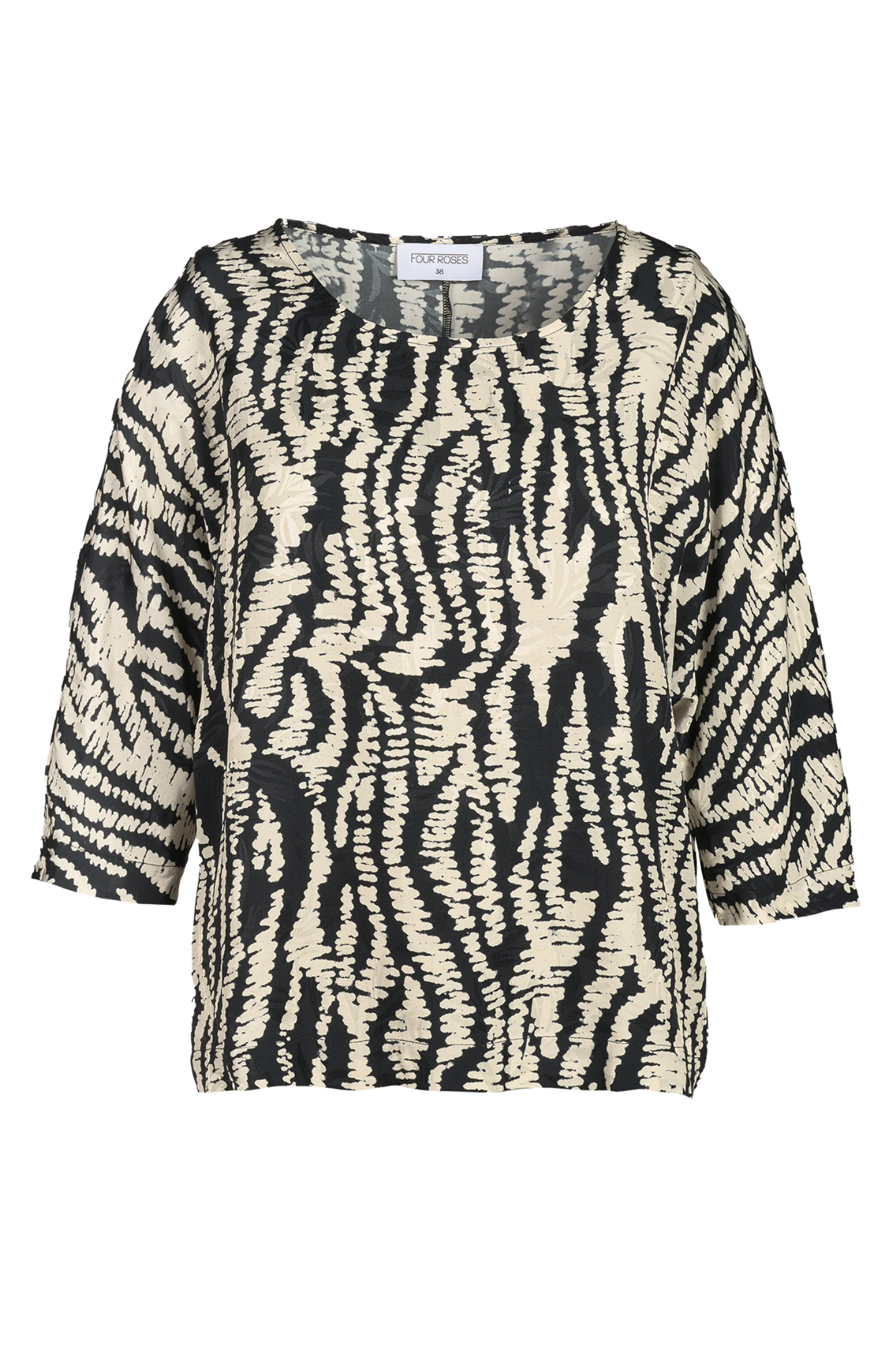 BLOUSE BICOLOUR PRINT (8601)