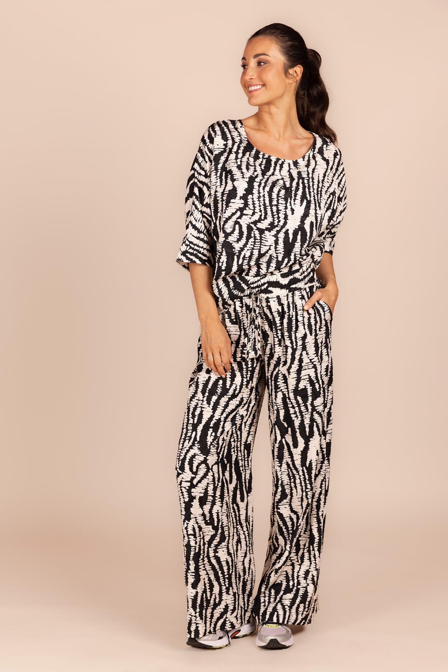 BLOUSE BICOLOUR PRINT (8601)