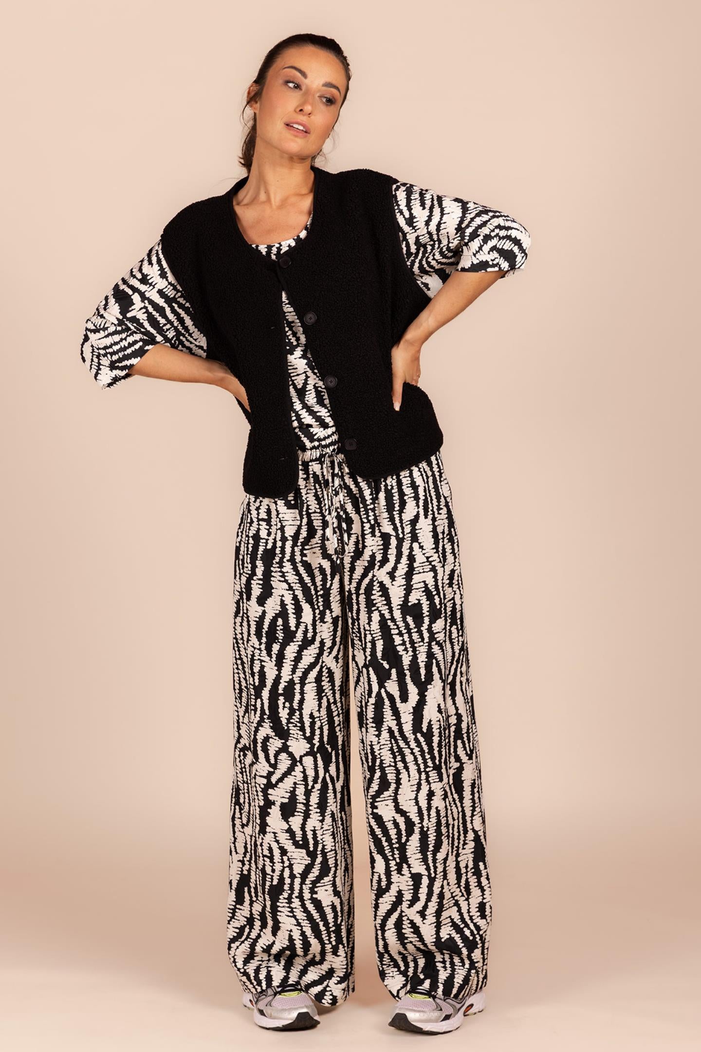 BLOUSE BICOLOUR PRINT (8601)