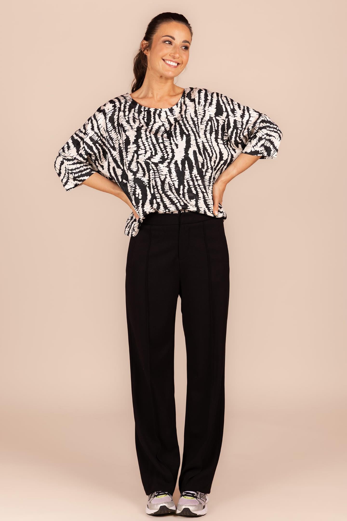 BLOUSE BICOLOUR PRINT (8601)