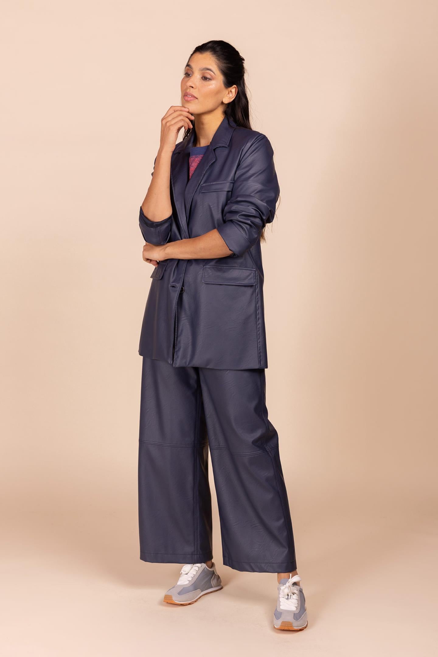 CASUAL BLAZER IN IMITATIELEER (8604)