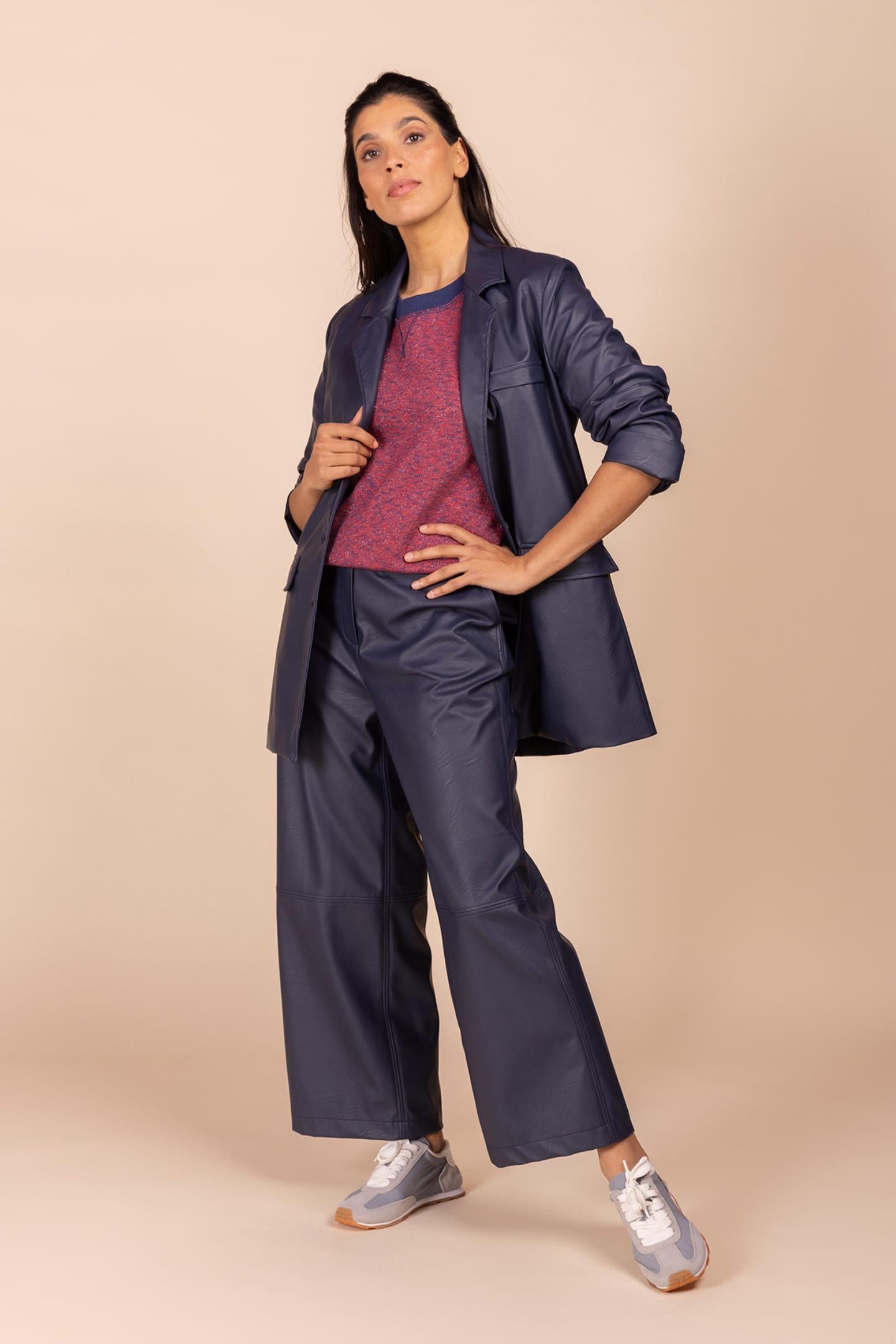 CASUAL BLAZER IN IMITATIELEER (8604)