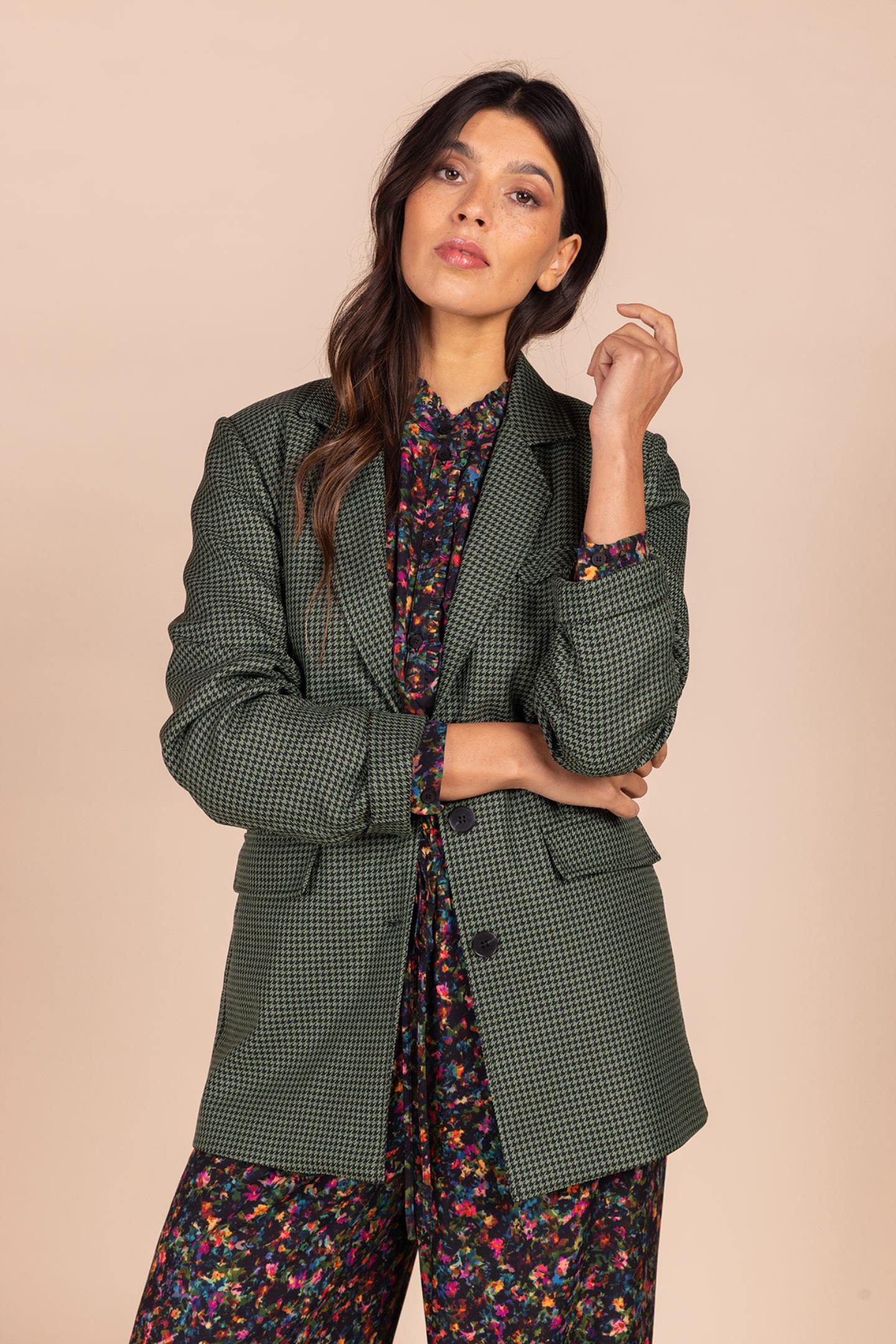 BLAZER MET PIED DE POULE DESSIN (8605)