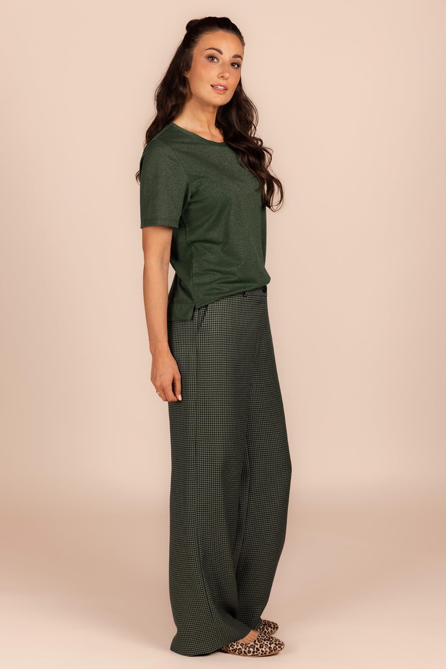 BROEK MET PIED DE POULE DESSIN (8606)