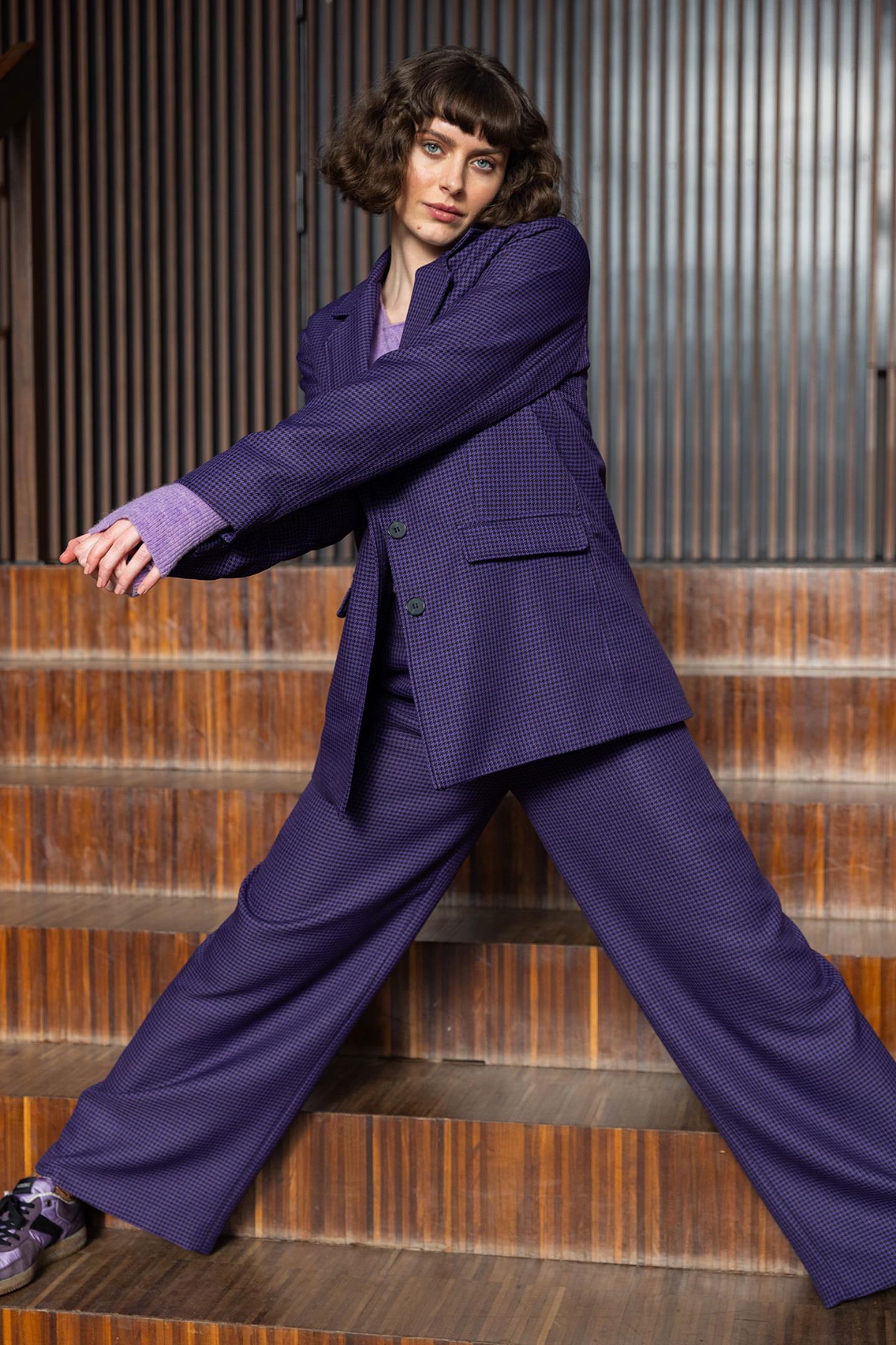 BROEK MET PIED DE POULE DESSIN (8606)