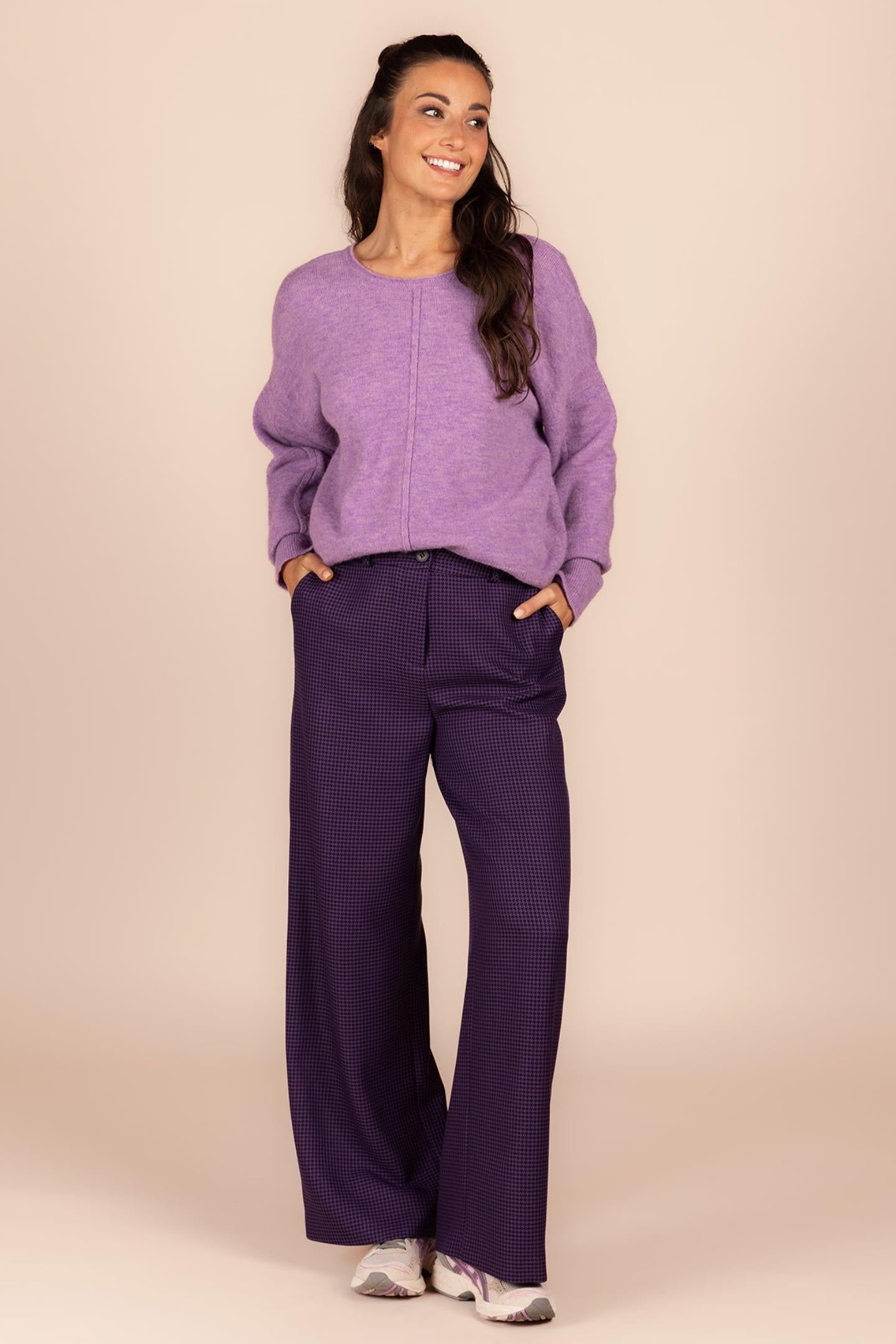 BROEK MET PIED DE POULE DESSIN (8606)