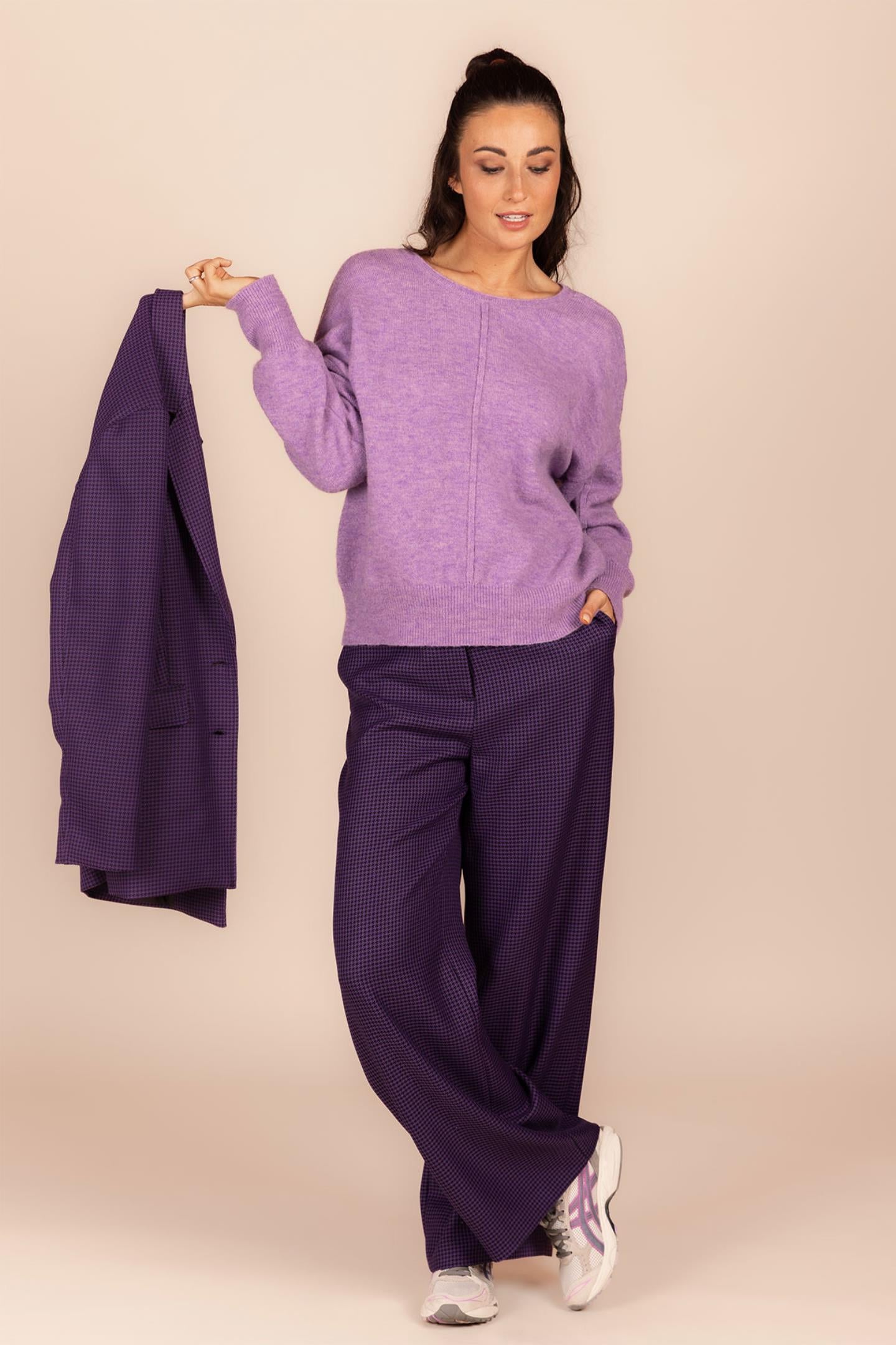 BROEK MET PIED DE POULE DESSIN (8606)