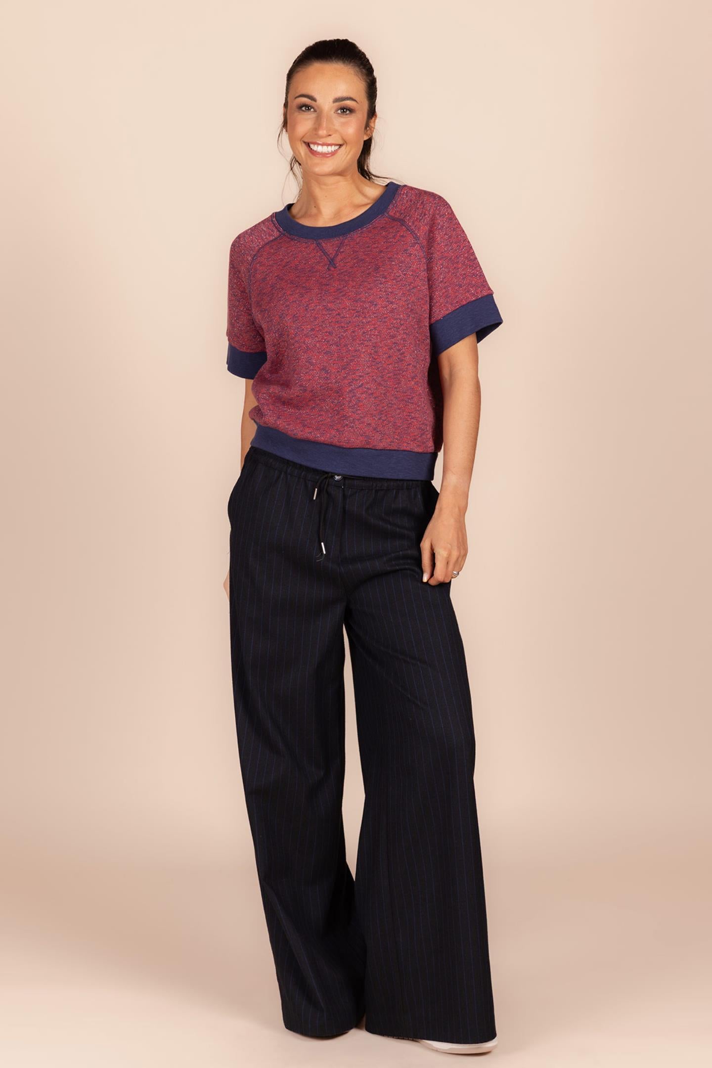 GEKLEDE BROEK MET LICHTE KRIJTSTREEP (8613)