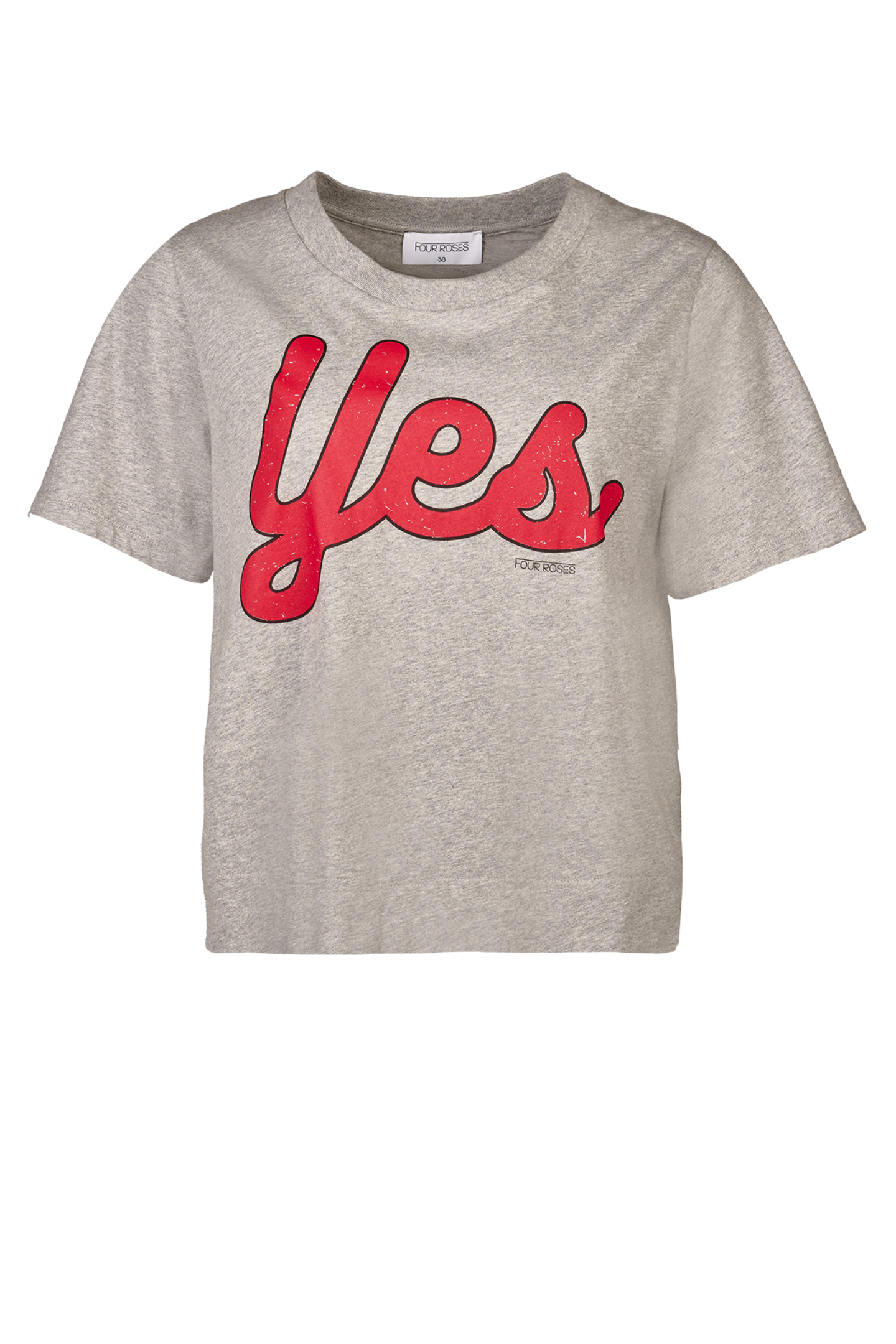 GRIJZE T-SHIRT "YES" (8619)