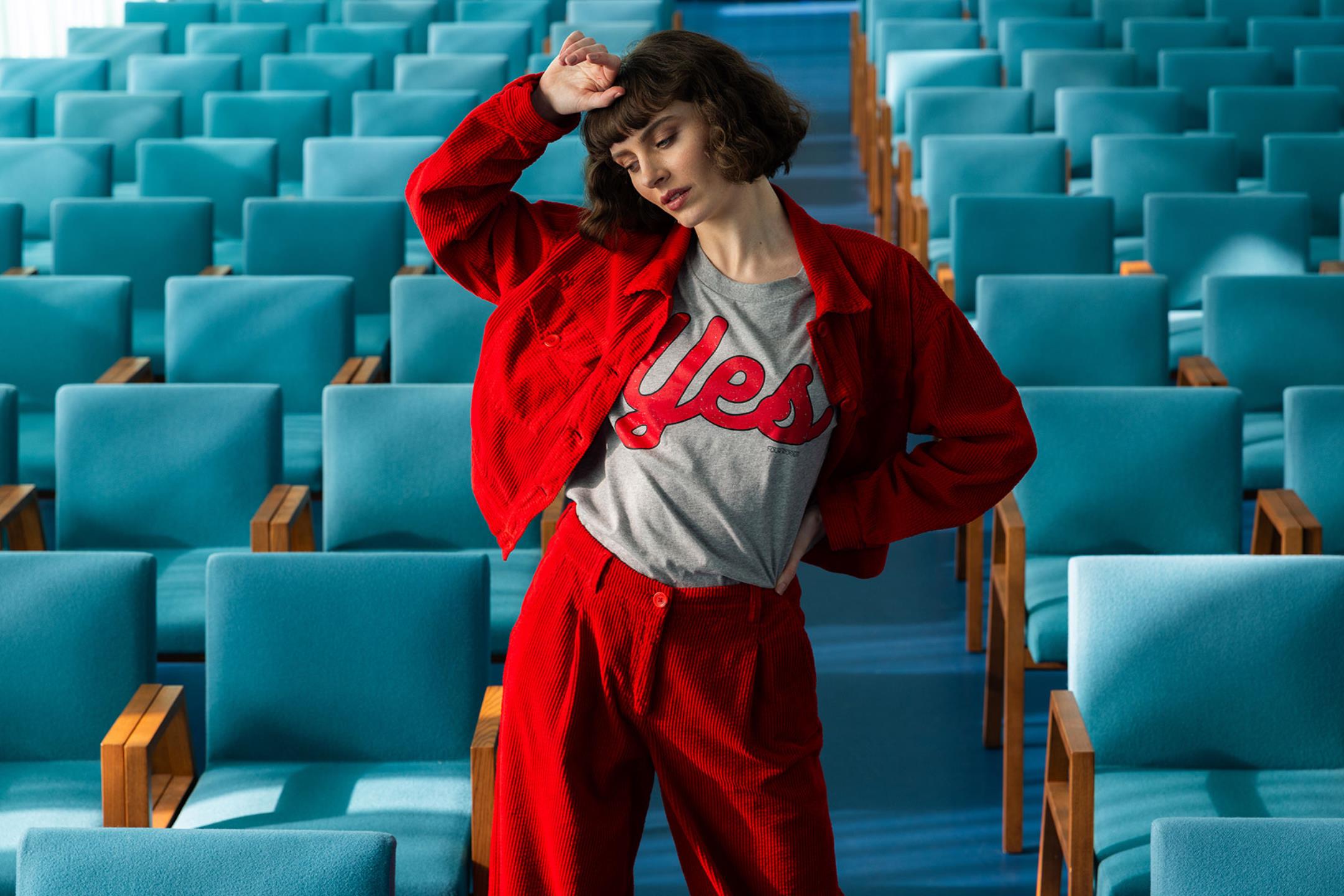 GRIJZE T-SHIRT "YES" (8619)