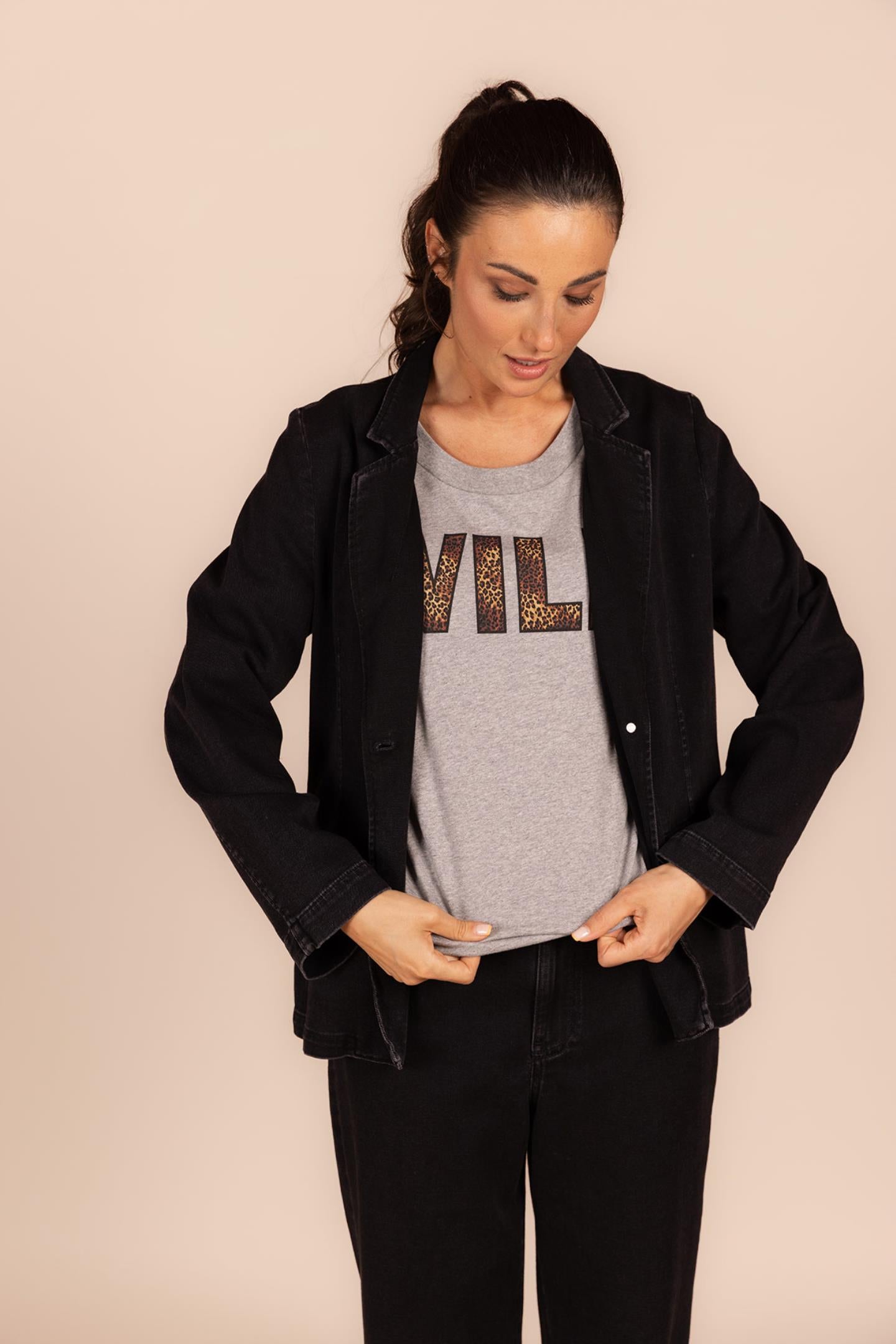 GRIJZE T-SHIRT "WILD" (8620)