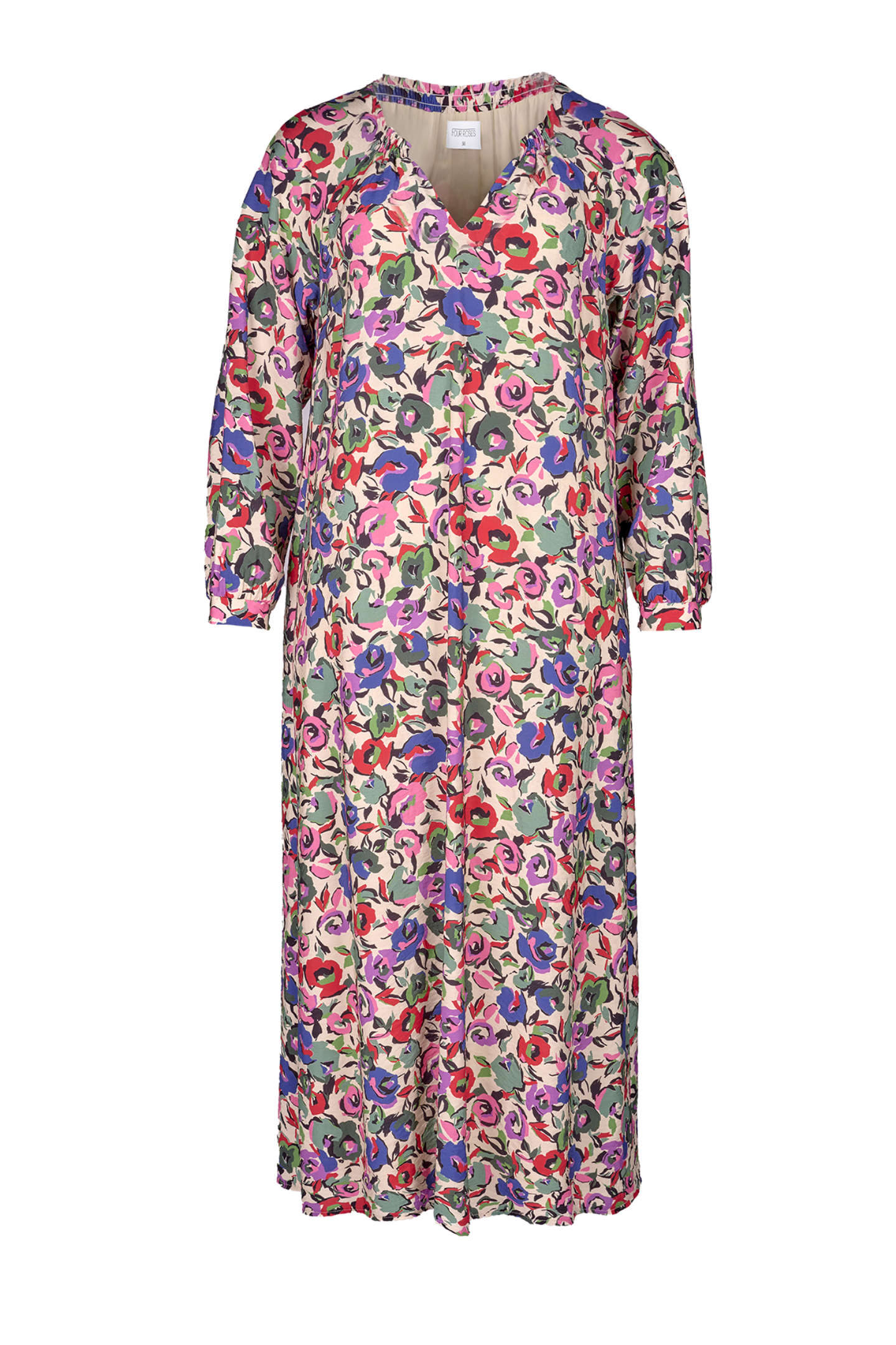 LANG KLEED MET WARME BLOEMENPRINT (8632)