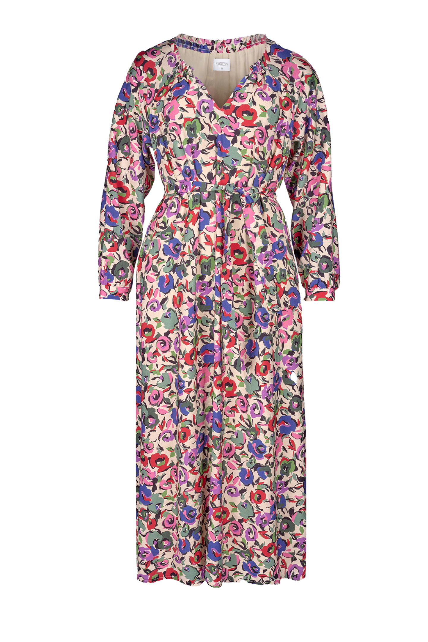 LANG KLEED MET WARME BLOEMENPRINT (8632)