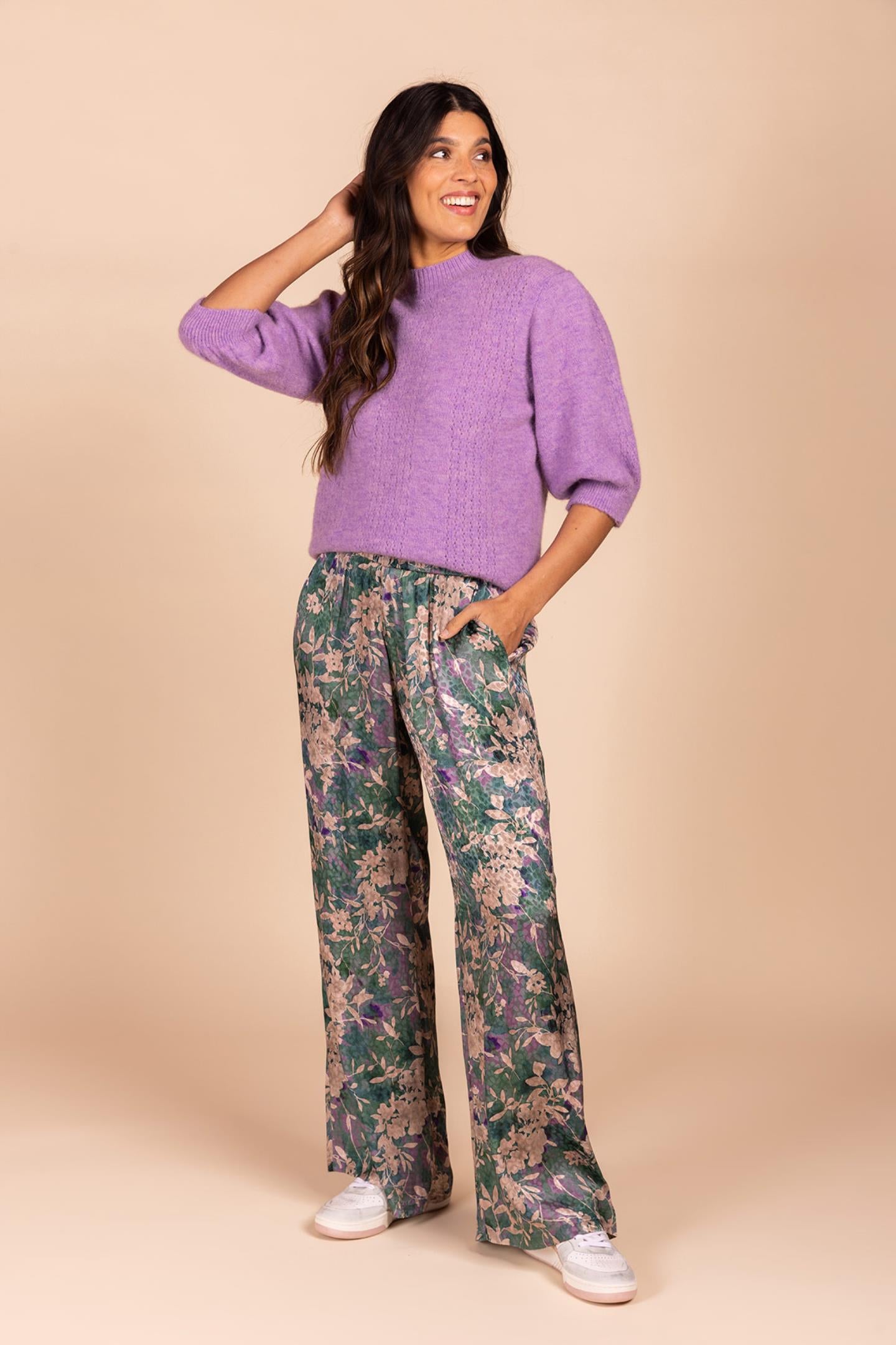 LUCHTIGE BROEK IN JACQUARD (8636)
