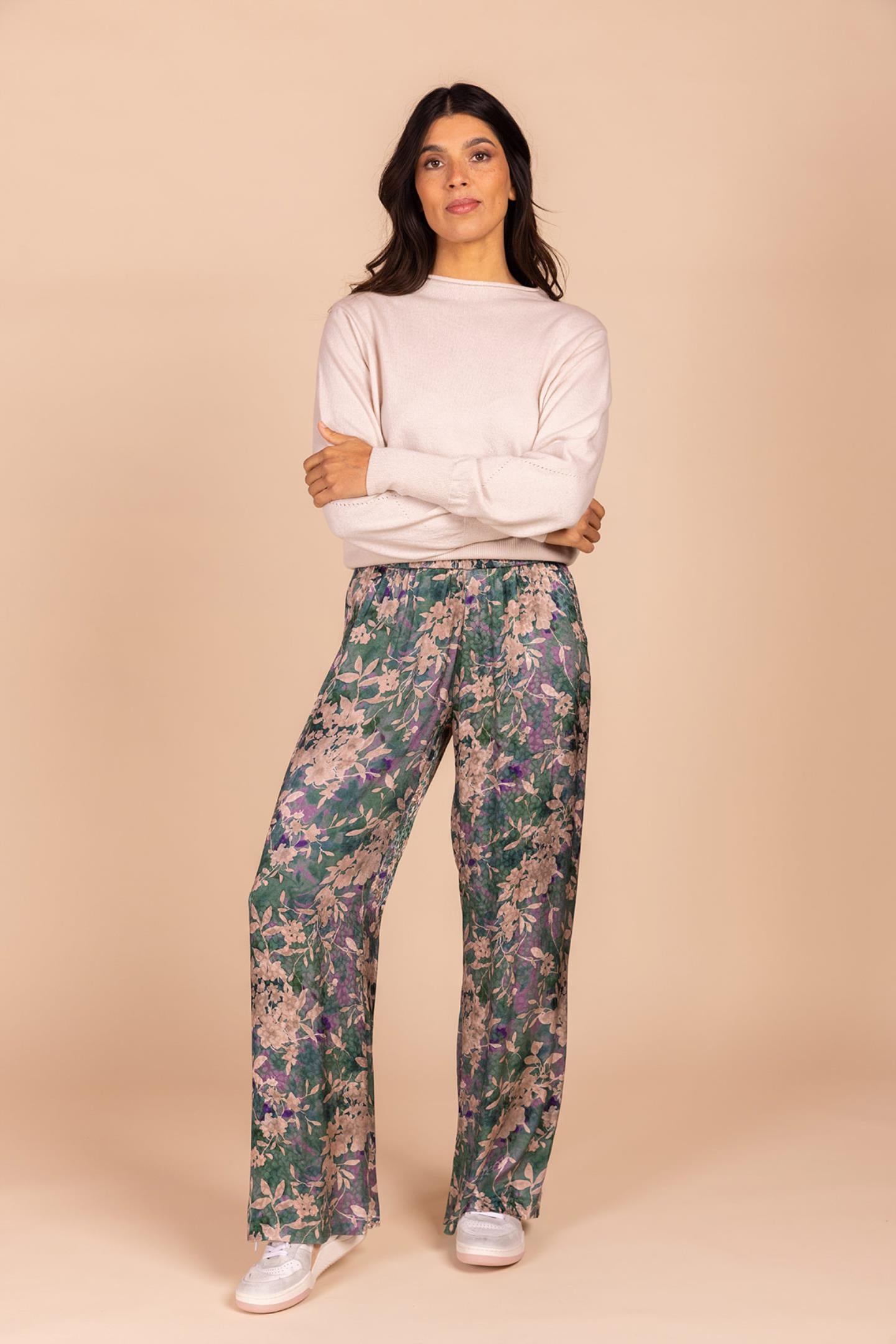LUCHTIGE BROEK IN JACQUARD (8636)