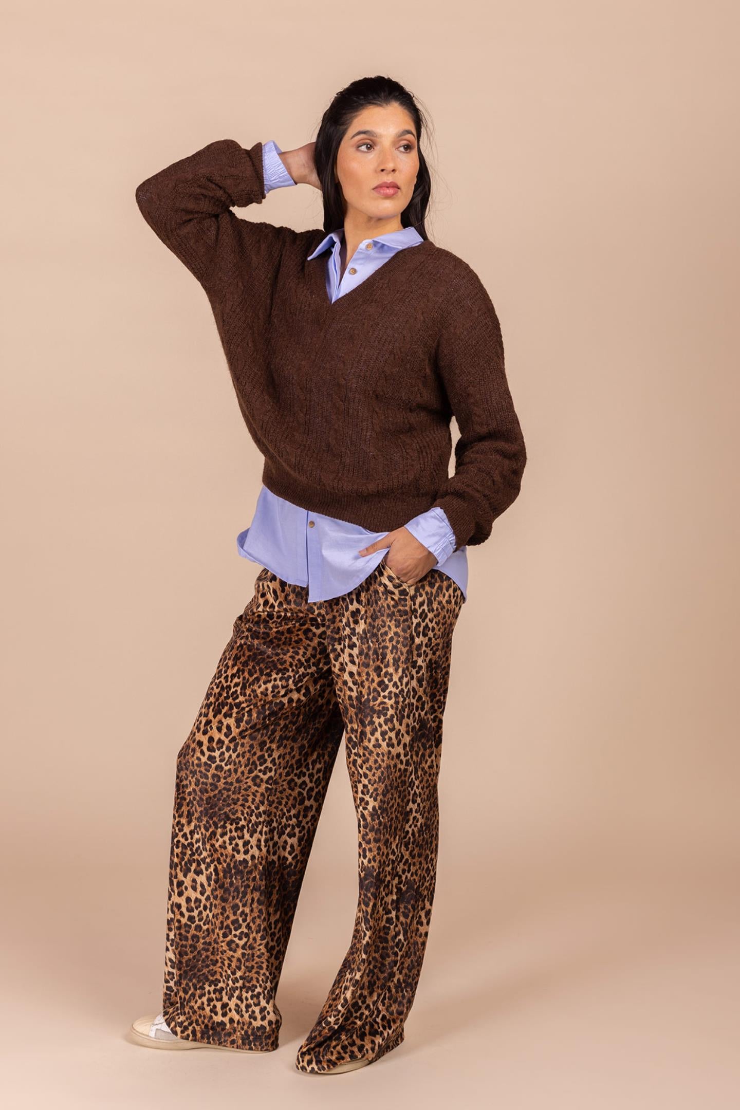 LEOPARD BROEK MET REKKER (8637)