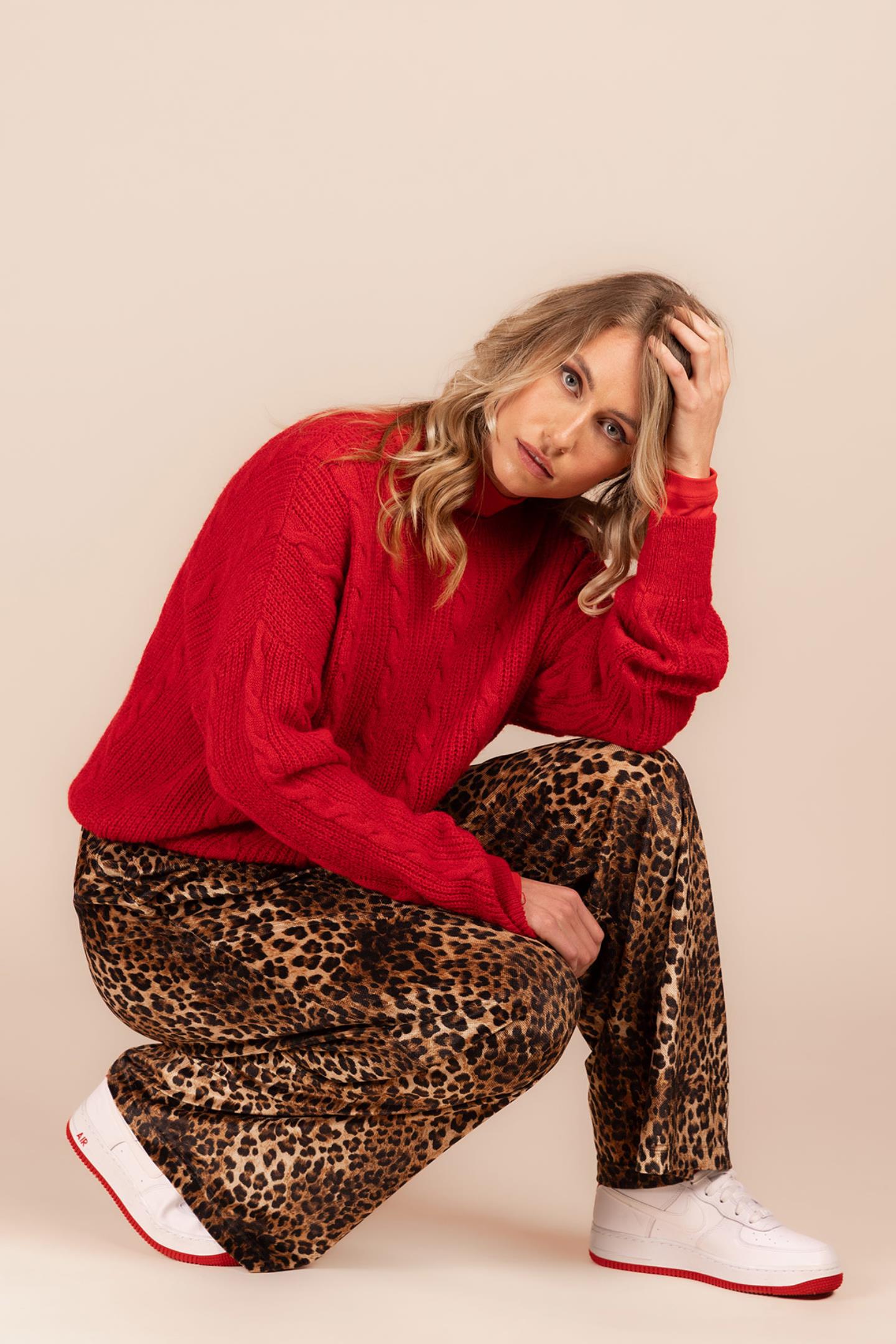 LEOPARD BROEK MET REKKER (8637)
