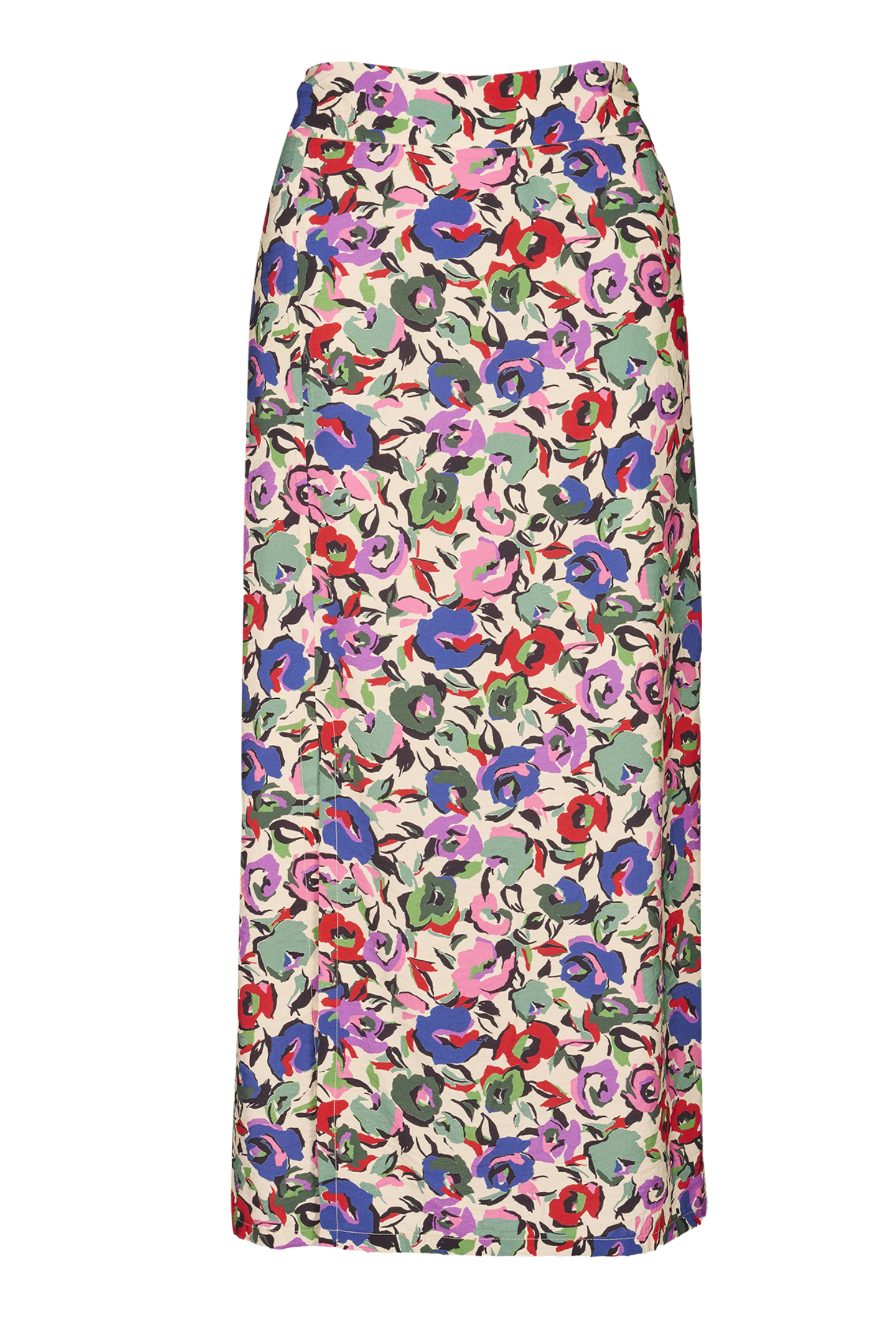 MIDI ROK MET ZIJWAARTSE SPLIT (8641)