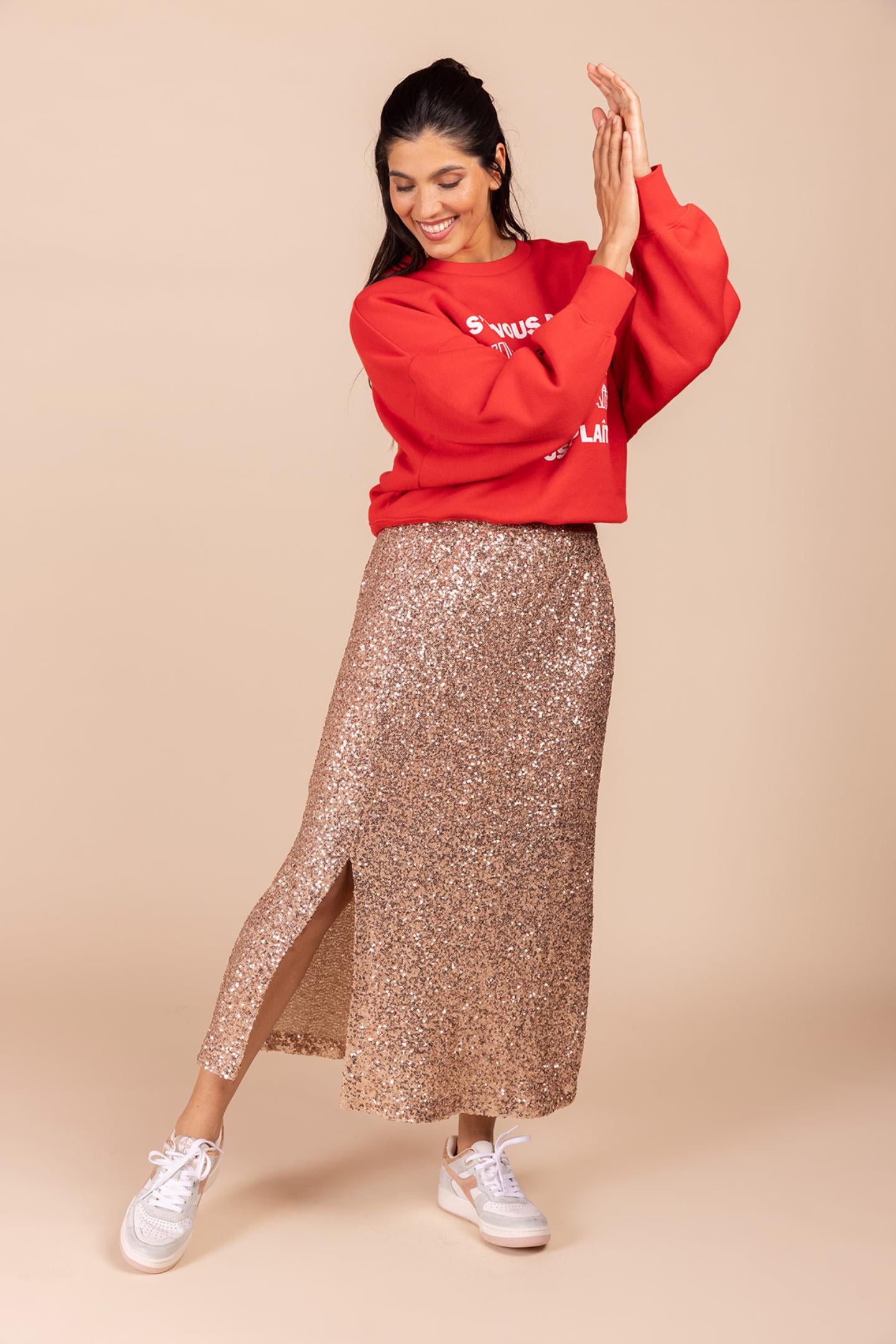 ROK MET SPLIT EN PAILLETTEN (8643)