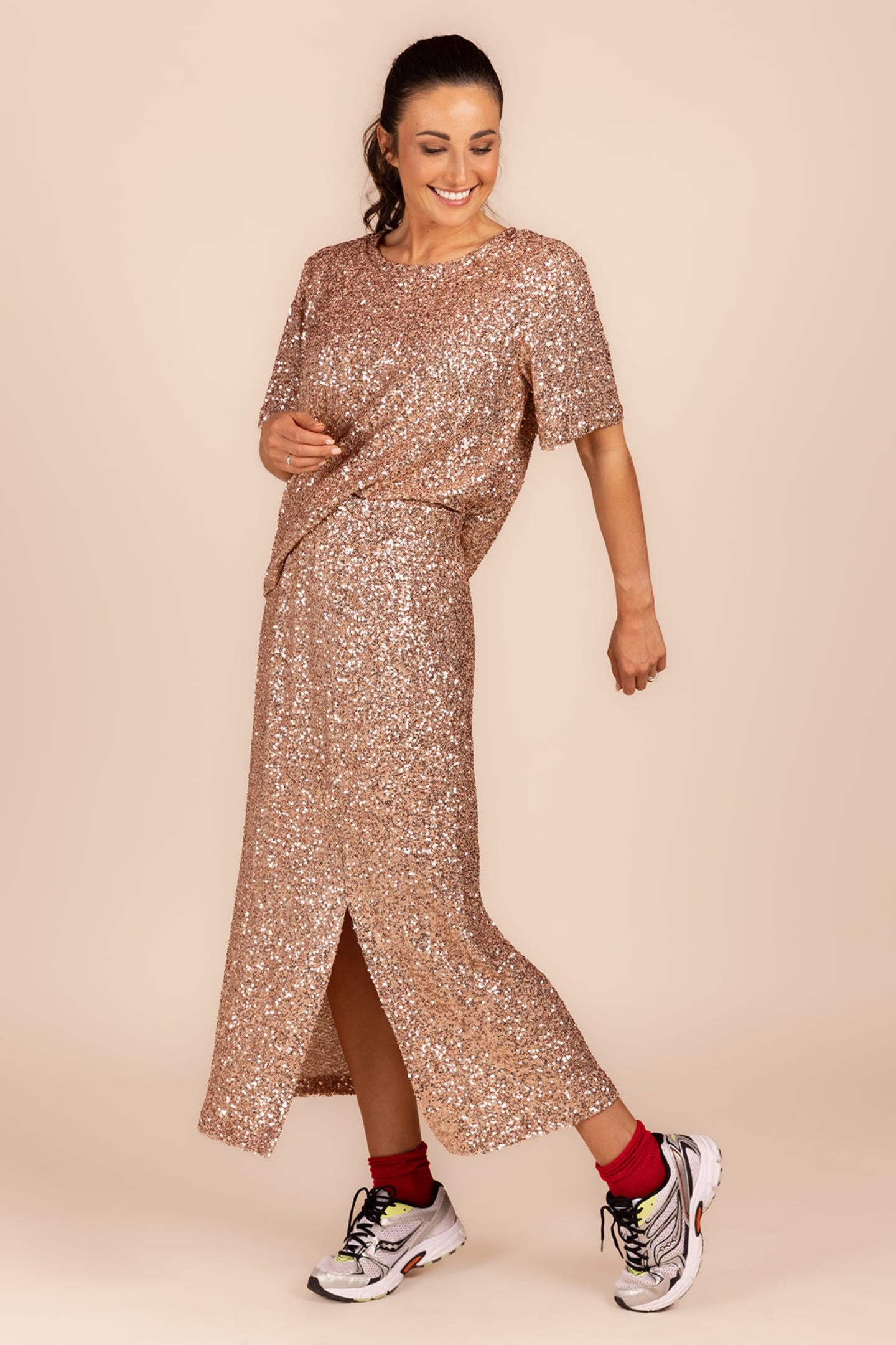 ROK MET SPLIT EN PAILLETTEN (8643)