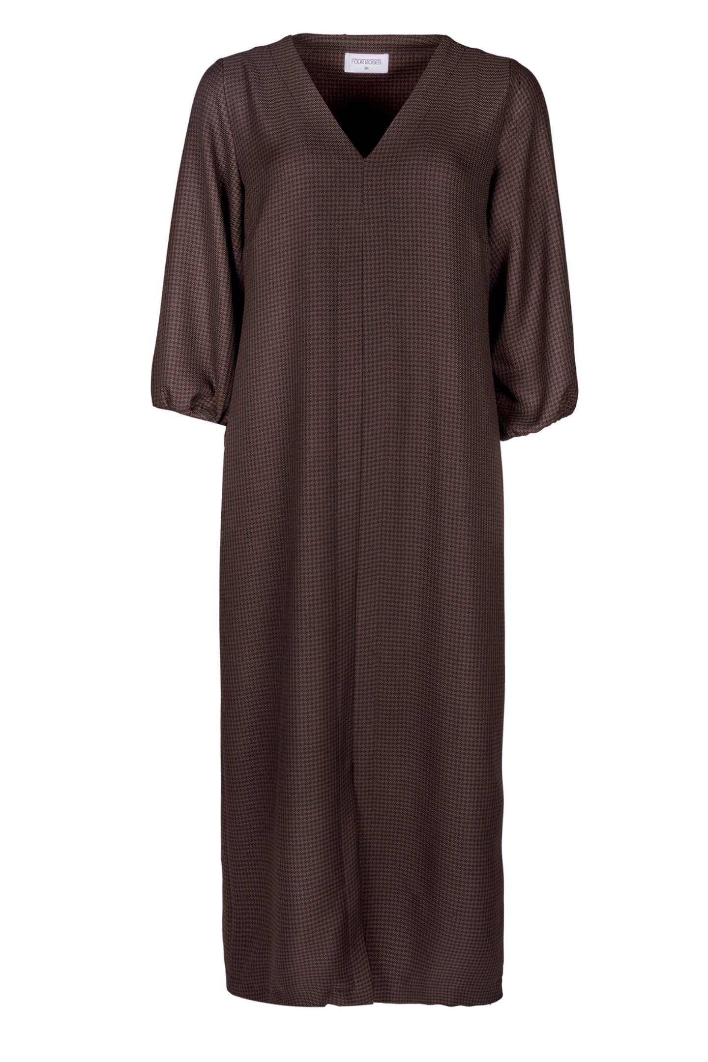 MAXI JURK MET PIED DE POULE DESSIN (8646)