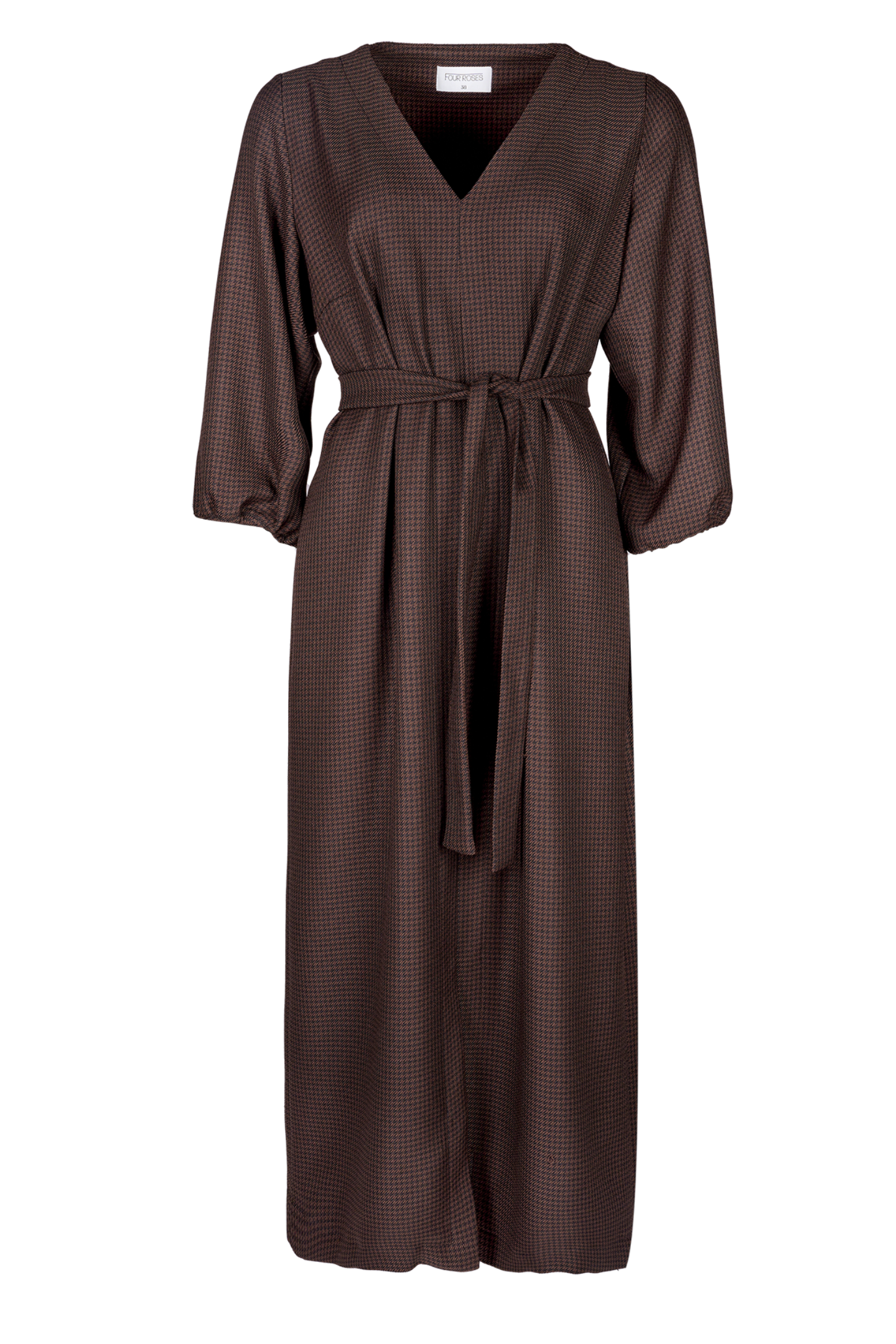 MAXI JURK MET PIED DE POULE DESSIN (8646)