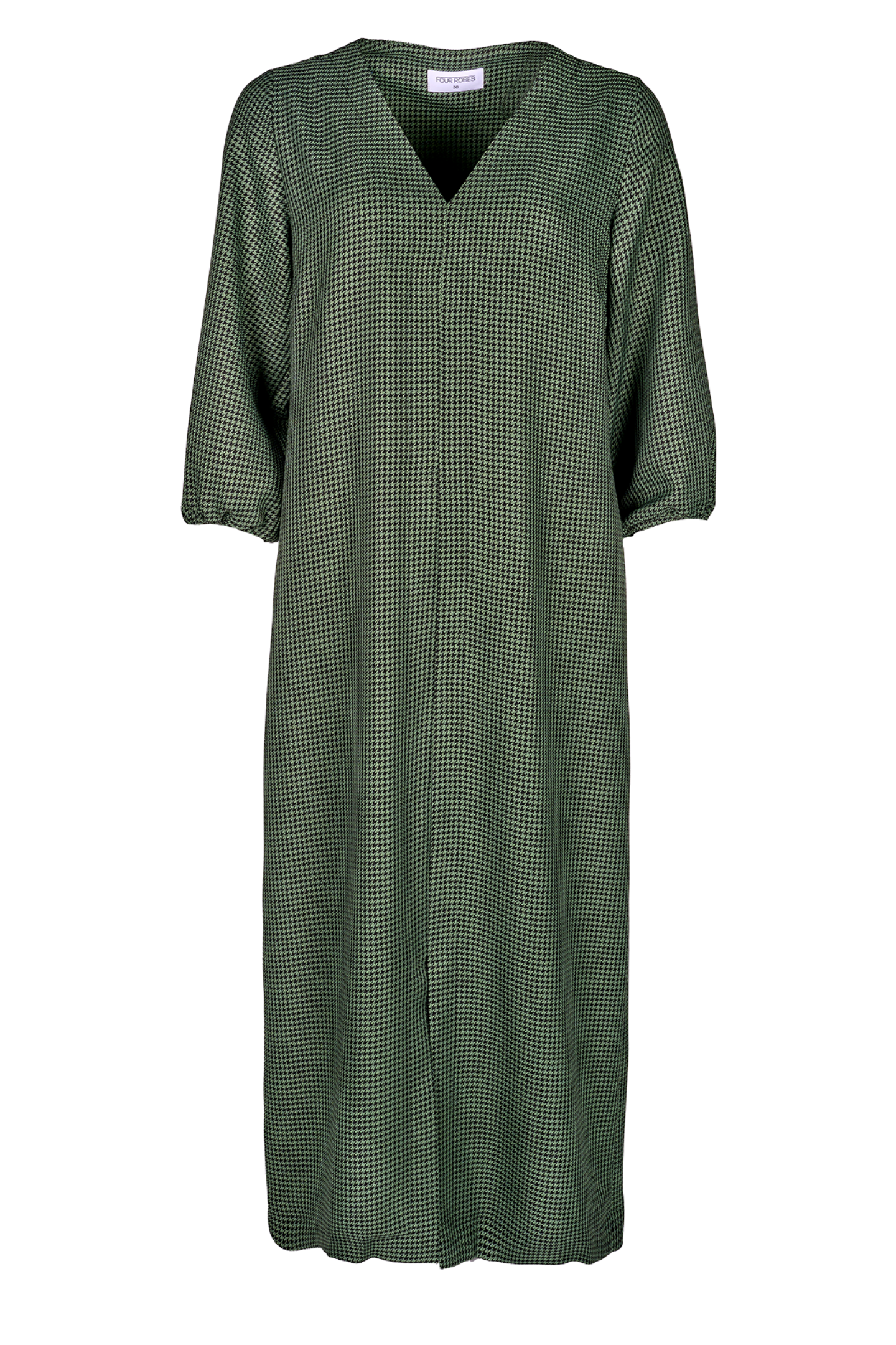 MAXI JURK MET PIED DE POULE DESSIN (8646)