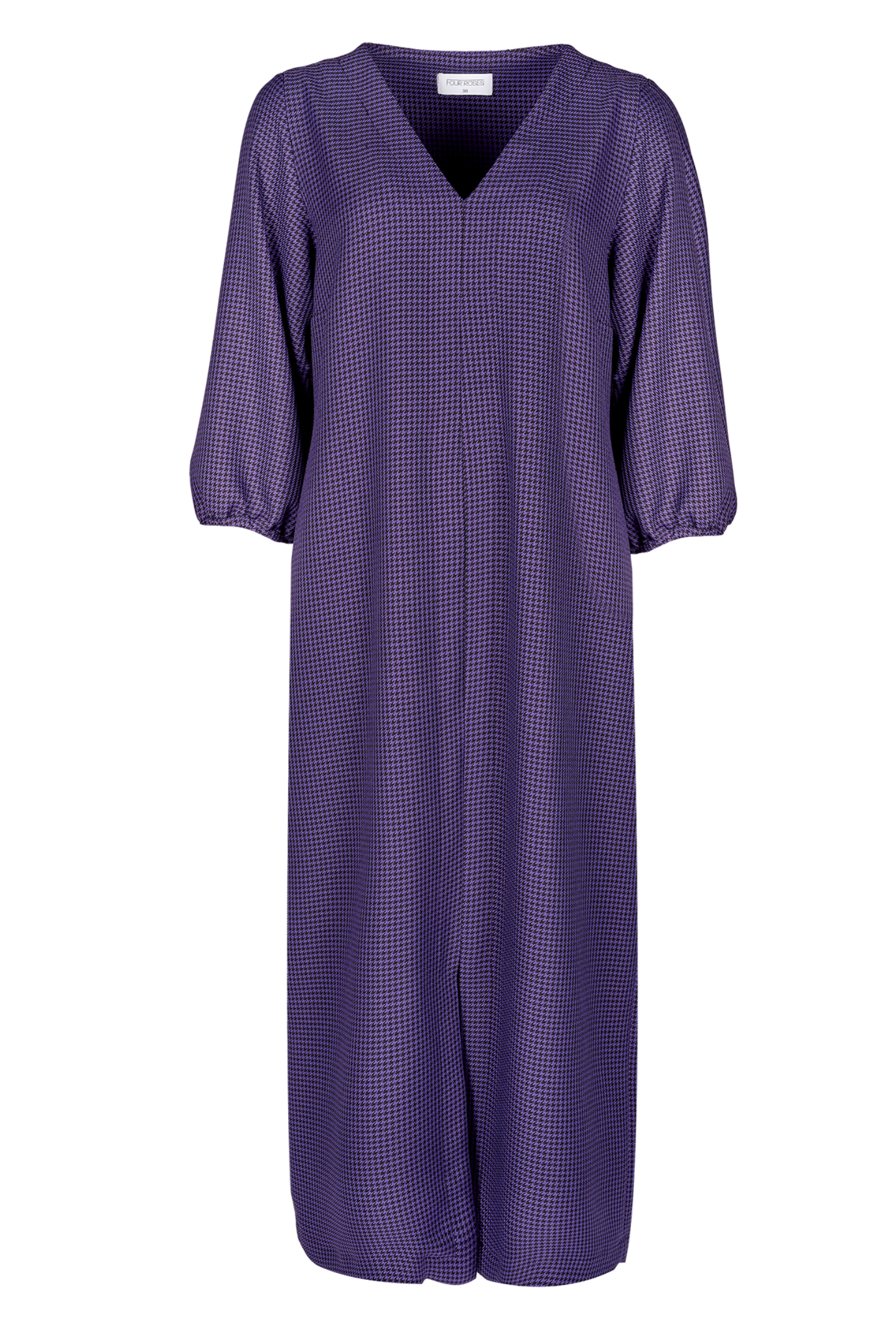 MAXI JURK MET PIED DE POULE DESSIN (8646)