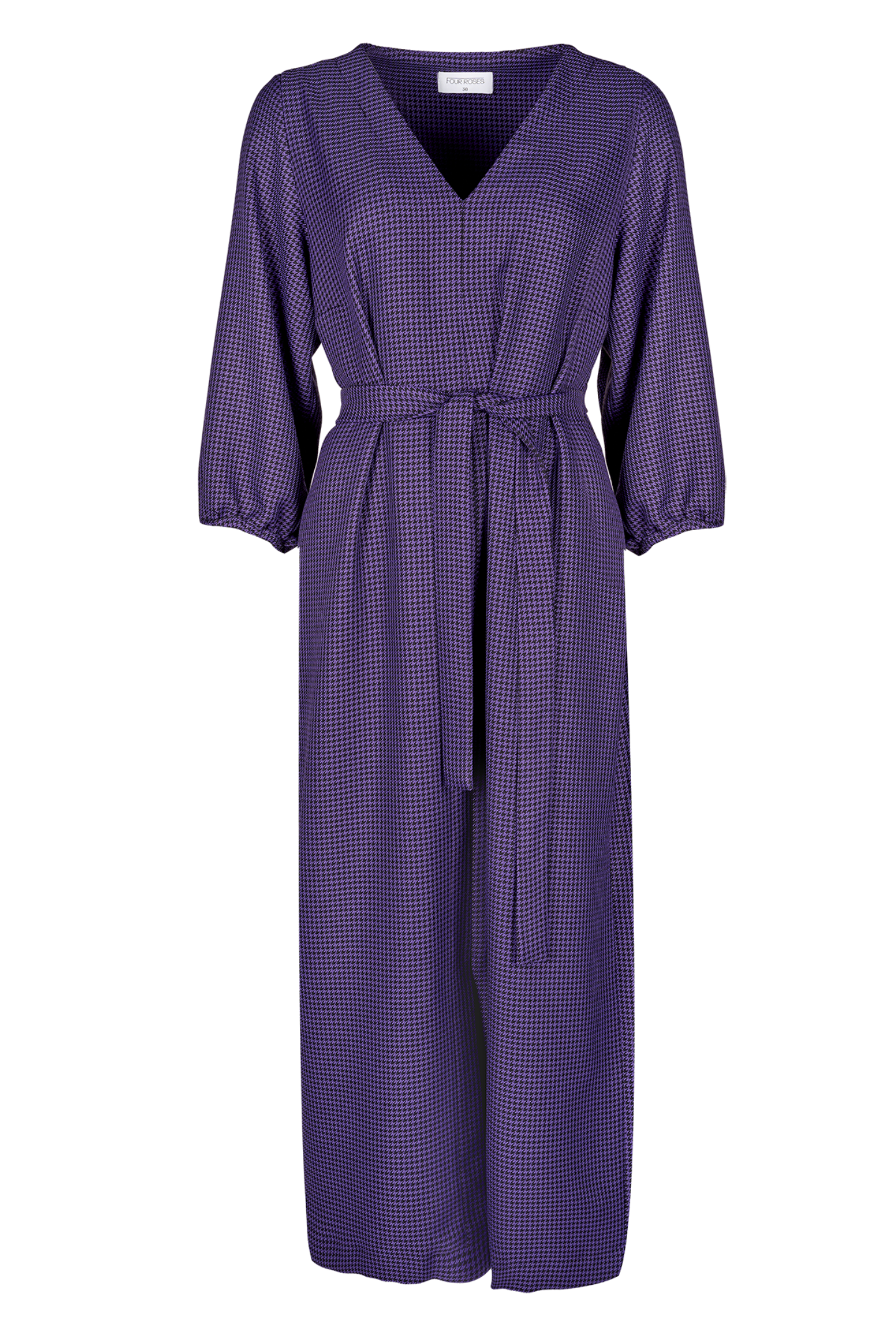 MAXI JURK MET PIED DE POULE DESSIN (8646)