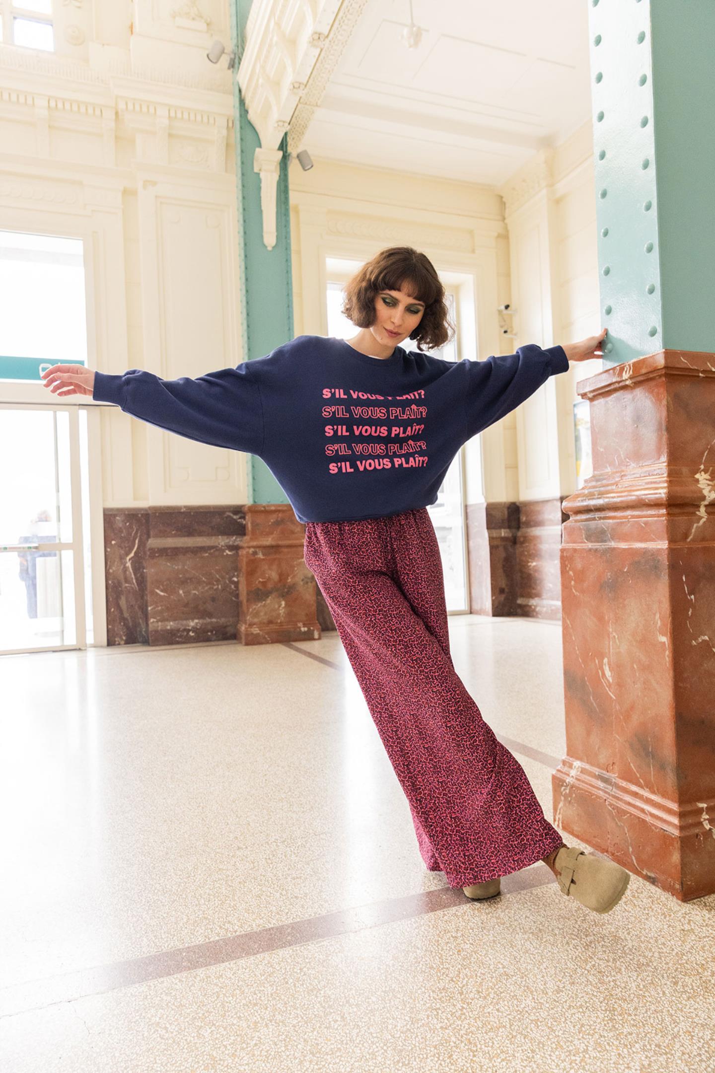 COMFY BROEK ROZE LEOPARD (8670)