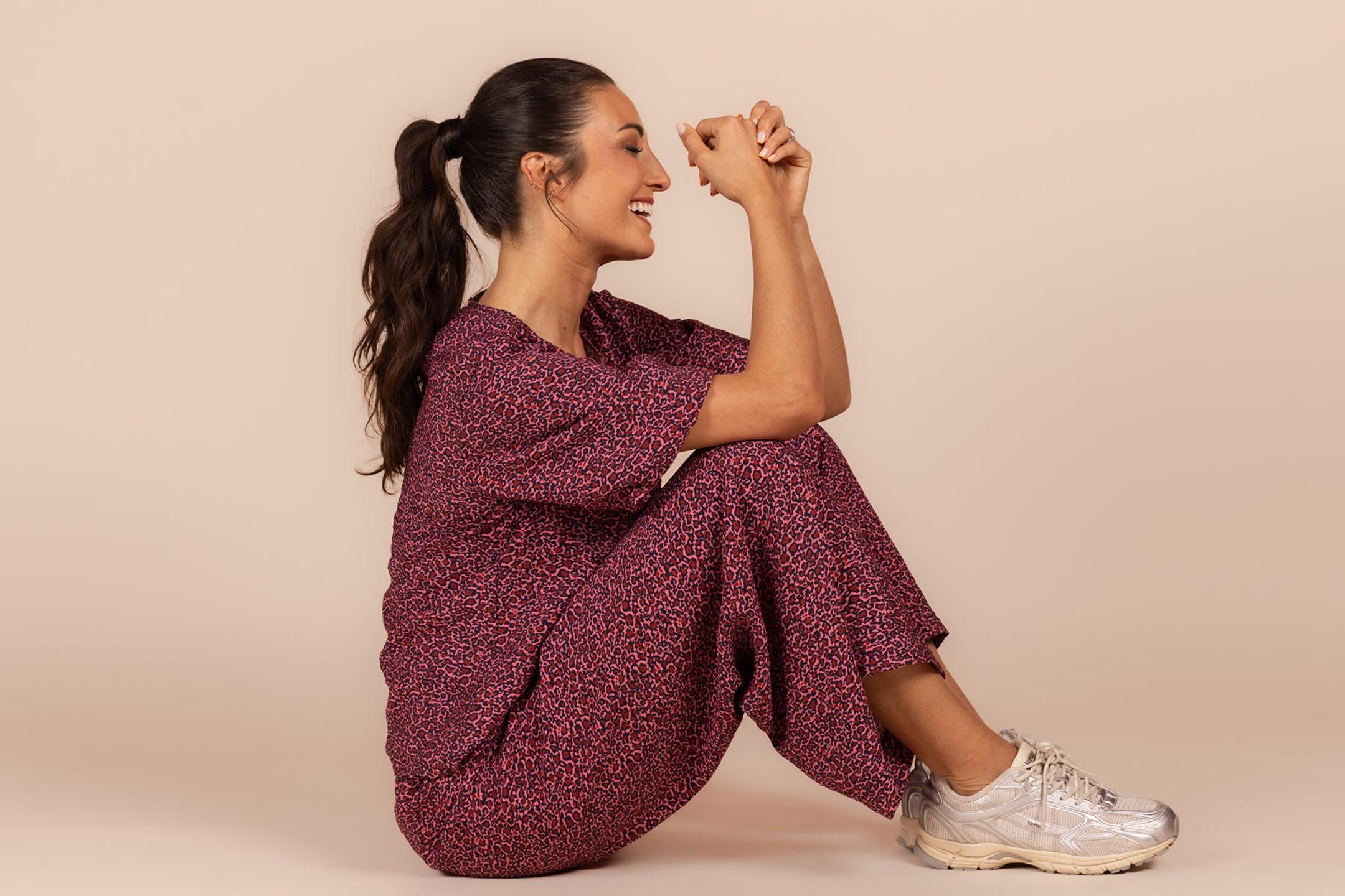 COMFY BROEK ROZE LEOPARD (8670)