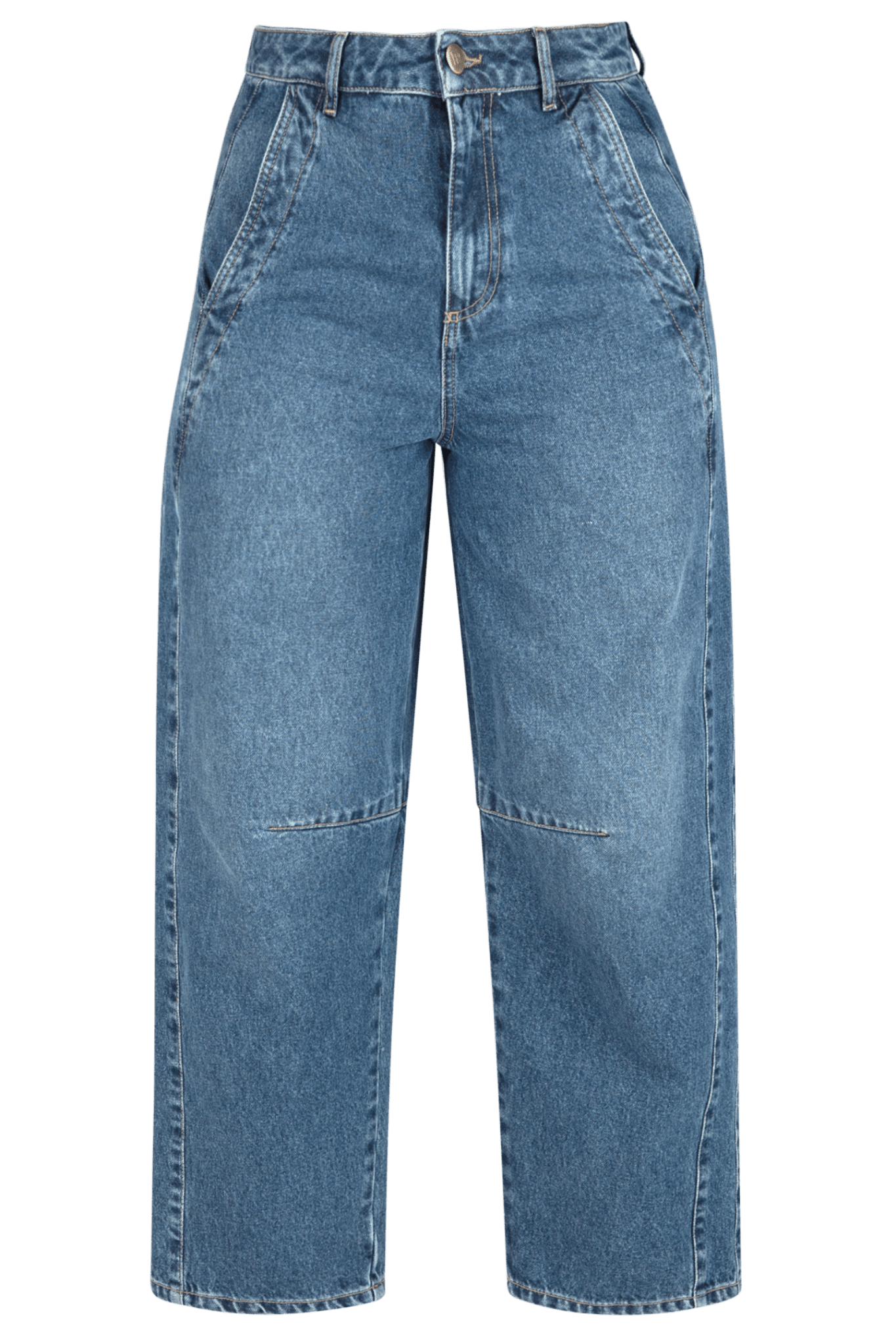 BLAUWE JEANS MET BARRELFIT (9664) - Four Roses