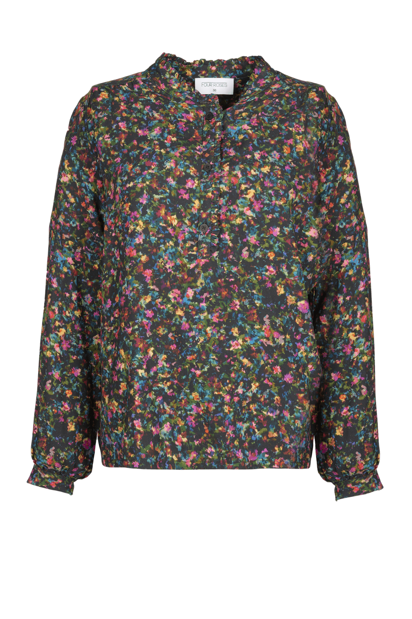 BLOUSE MET ABSTRACTE BLOEMENPRINT (8585) - Four Roses