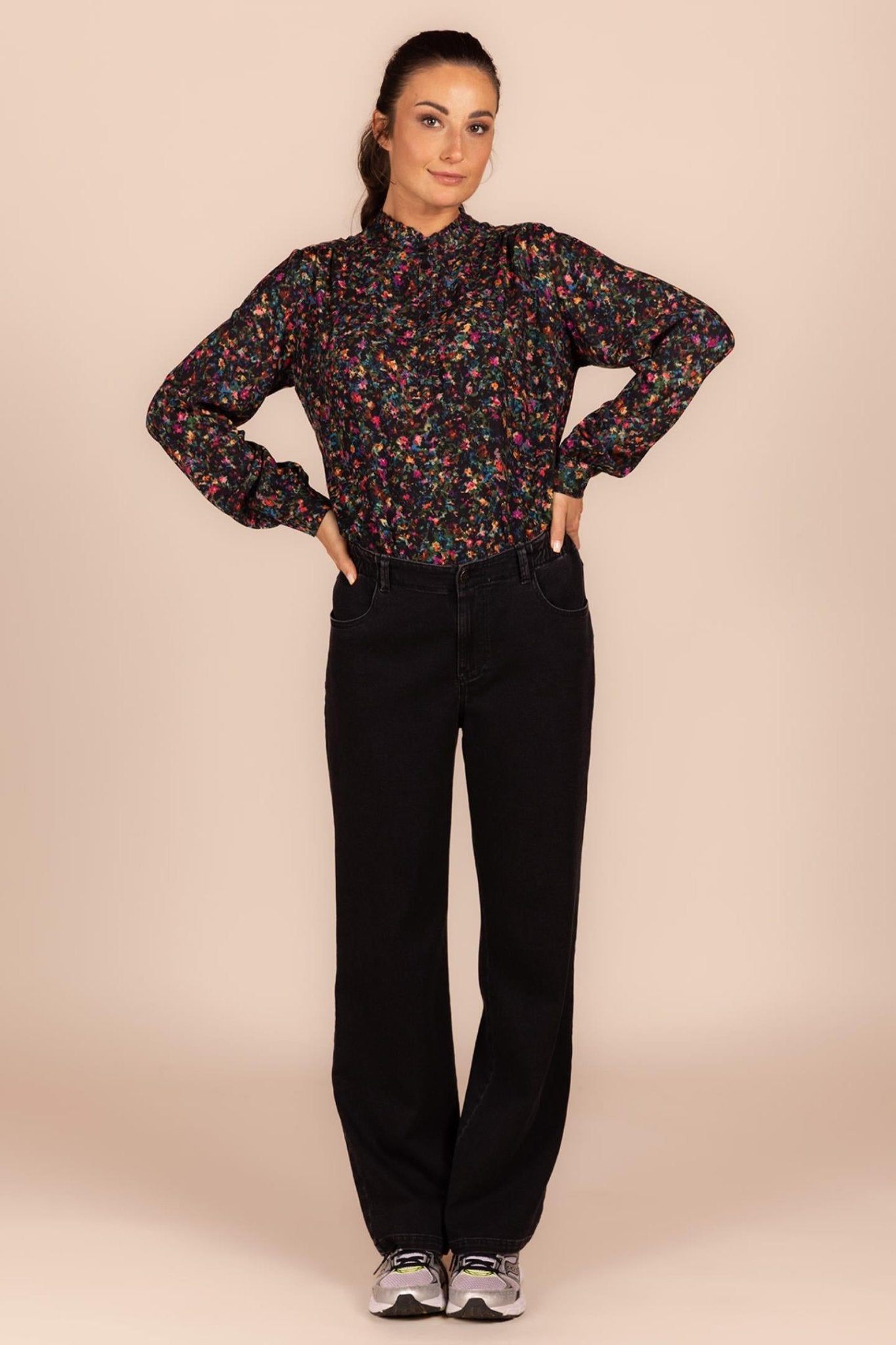 BLOUSE MET ABSTRACTE BLOEMENPRINT (8585) - Four Roses