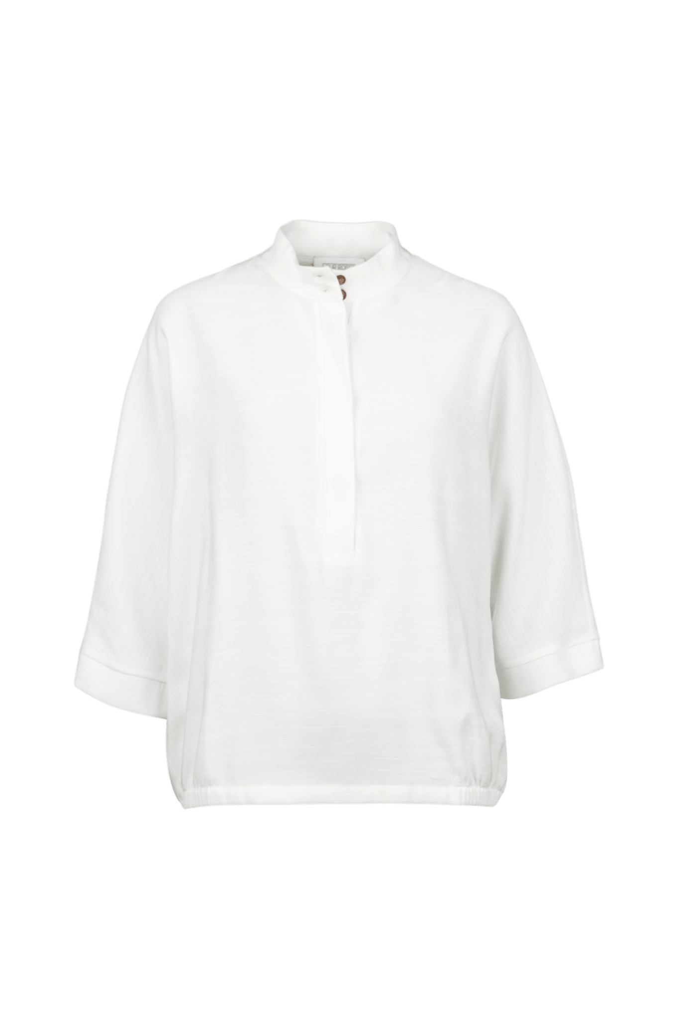 BLOUSE MET DRIEKWARTMOUW EN OPSTAANDE KRAAG (9656) - Four Roses