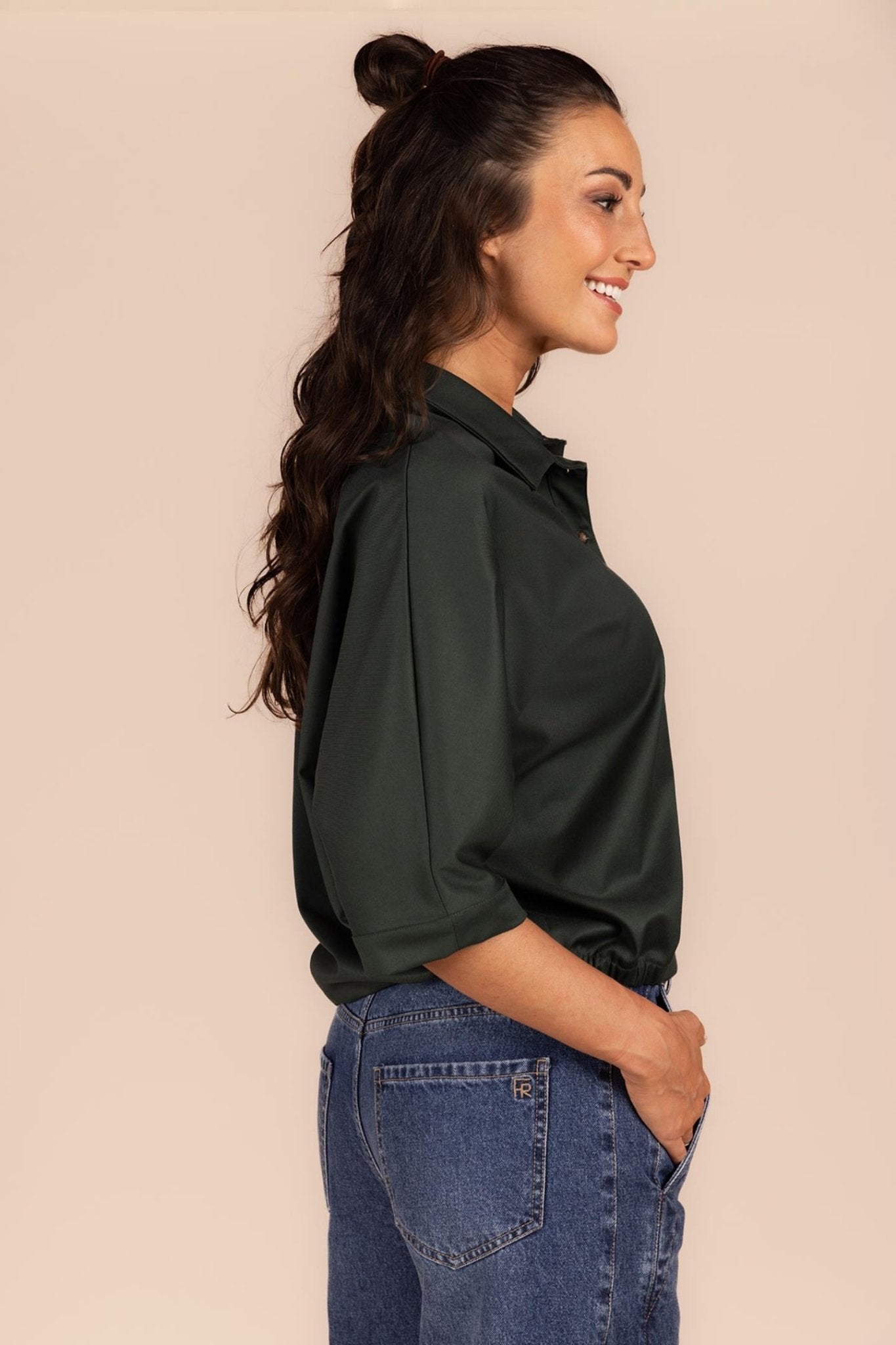 BLOUSE MET ELASTIEK (8588) - Four Roses