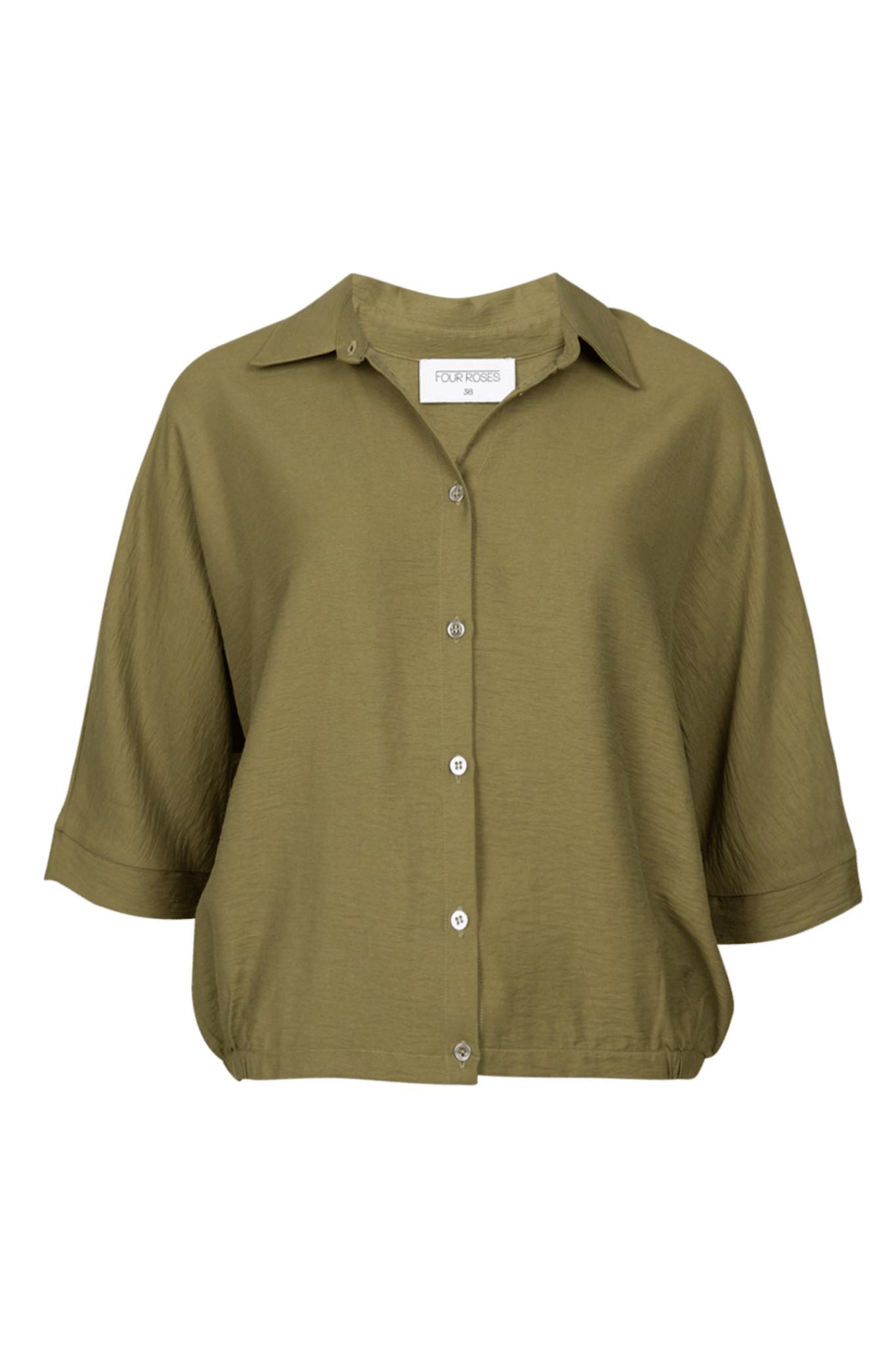 BLOUSE WITH ELASTIC AT THE WAIST (9135) - Four Roses