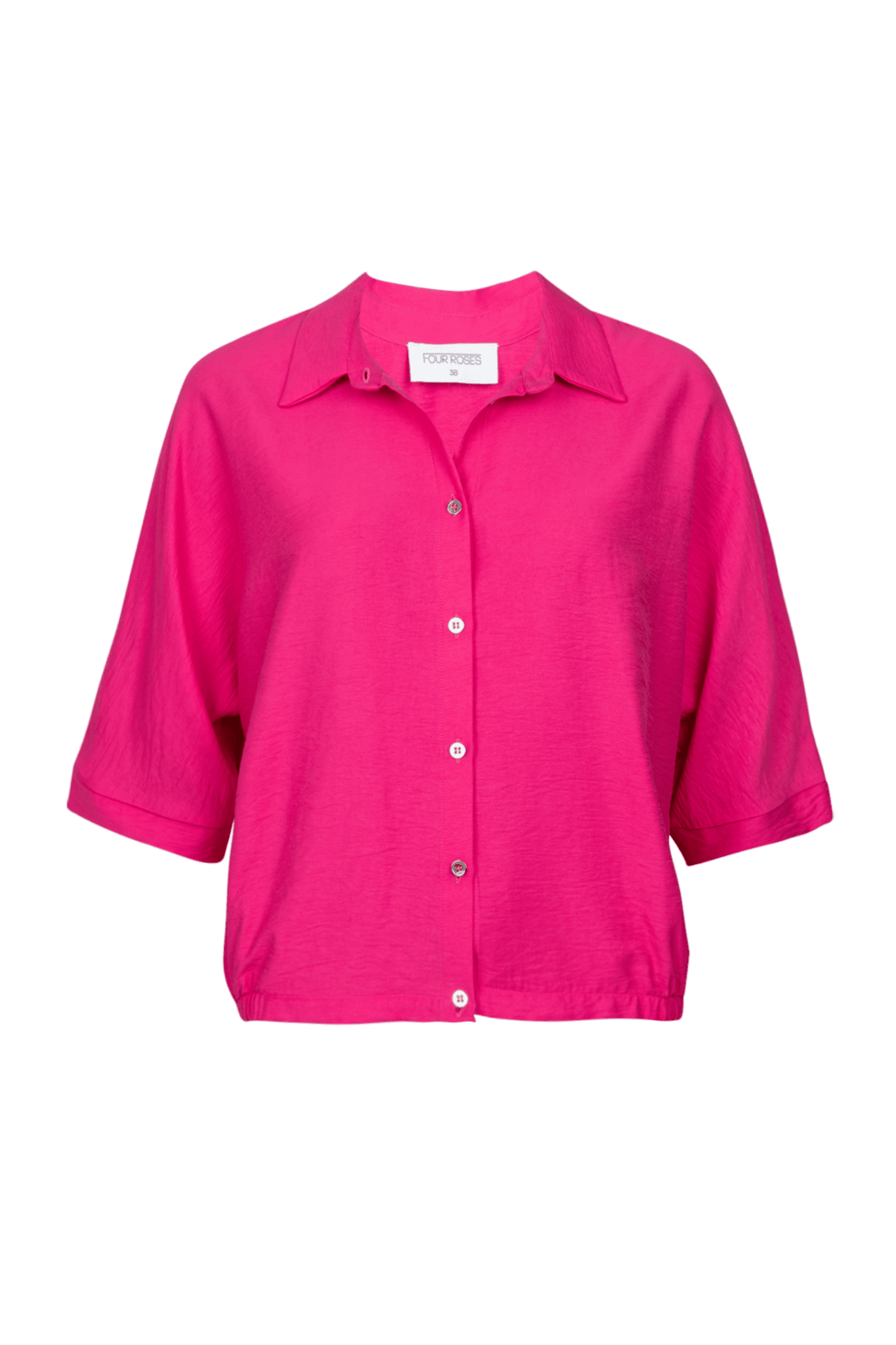 BLOUSE WITH ELASTIC AT THE WAIST (9135) - Four Roses