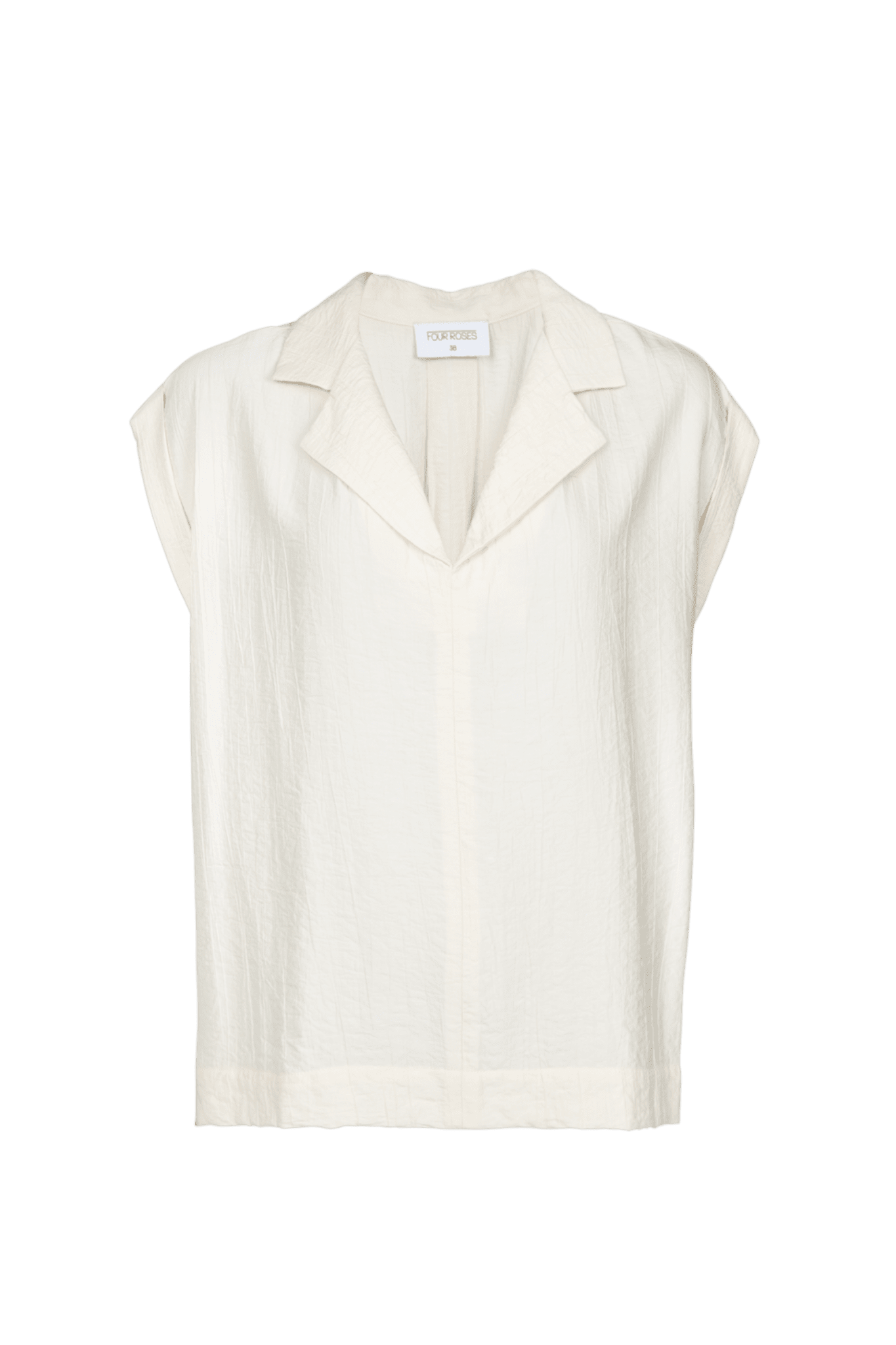 BLOUSE MET MINI KRAAG EN OPSLAG (9121) - Four Roses