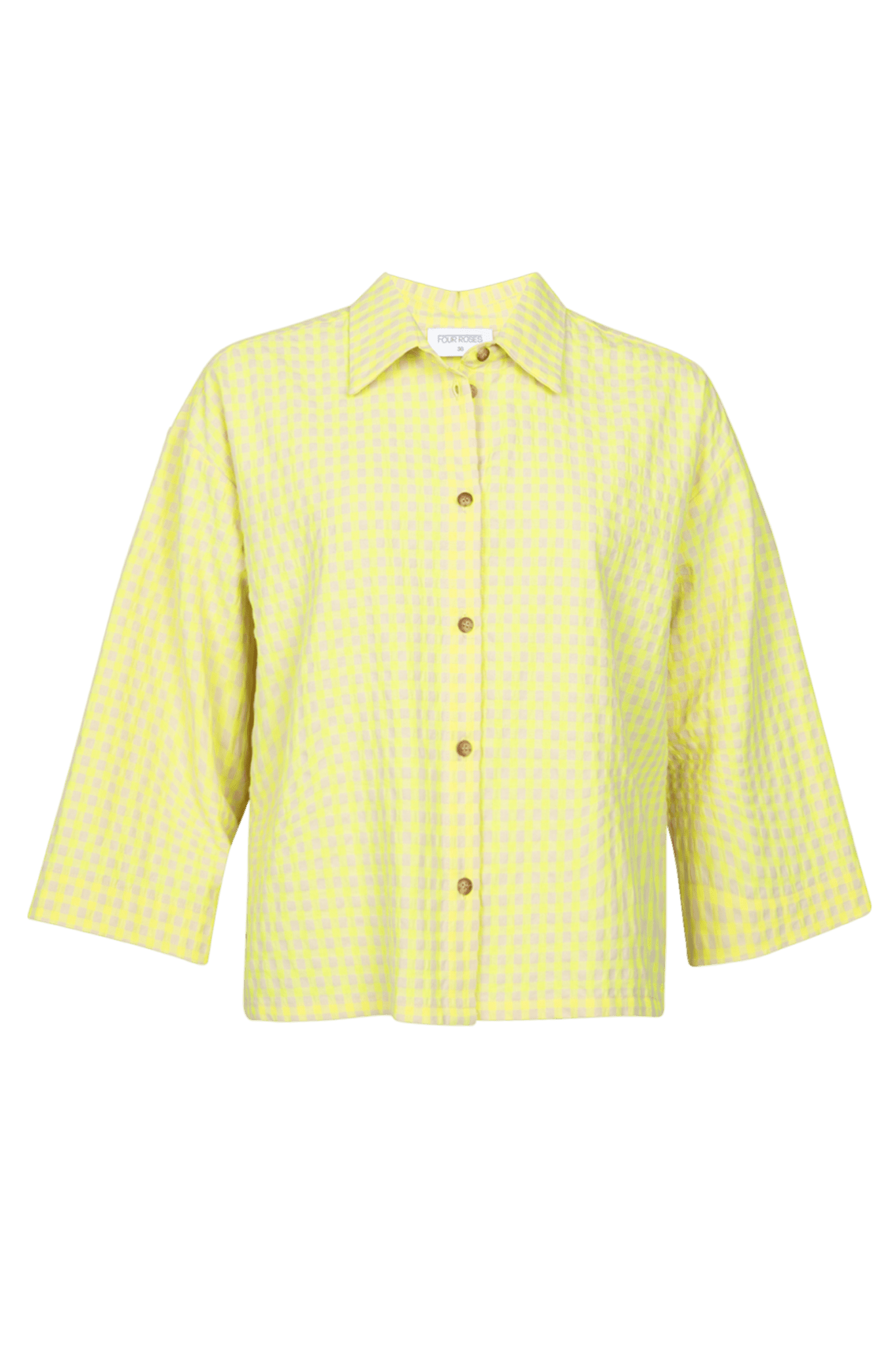 BOXY SHIRT WITH TIE CLOSURE ON THE BACK (9132) - Four Roses